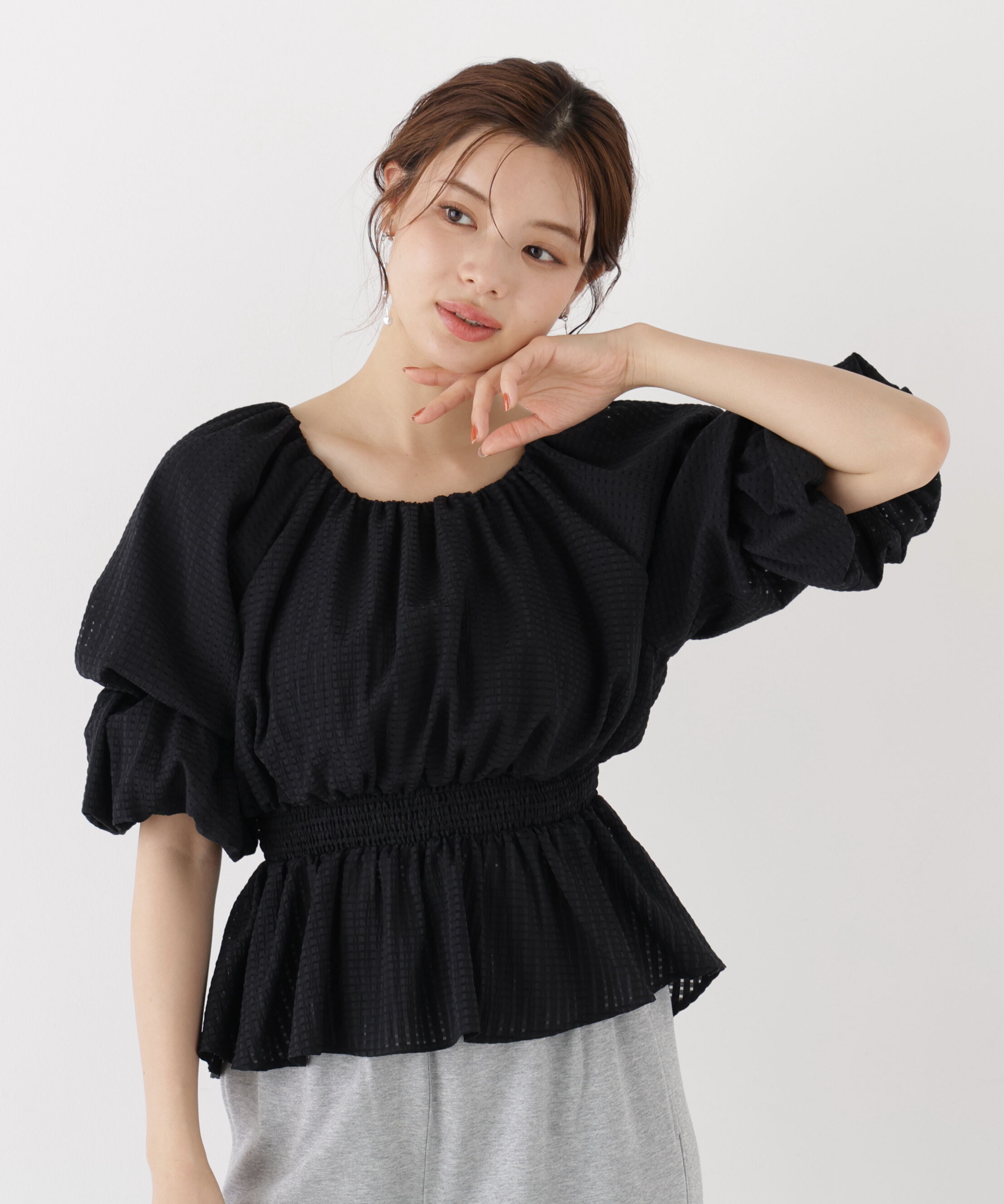 PROPORTION BODY DRESSING「＜中川紅葉さん着用＞〈a/mie〉2wayオフショルフィッシュテールブラウス」|シャツ・ブラウス|