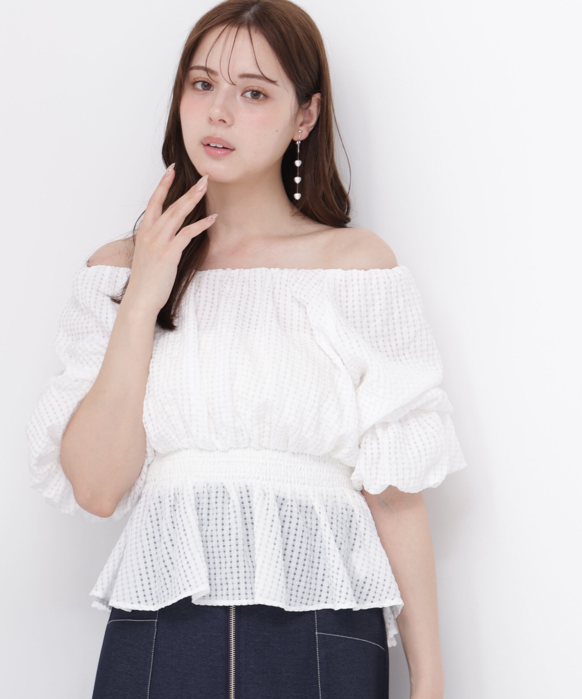 PROPORTION BODY DRESSING「＜中川紅葉さん着用＞〈a/mie〉2wayオフショルフィッシュテールブラウス」|シャツ・ブラウス|