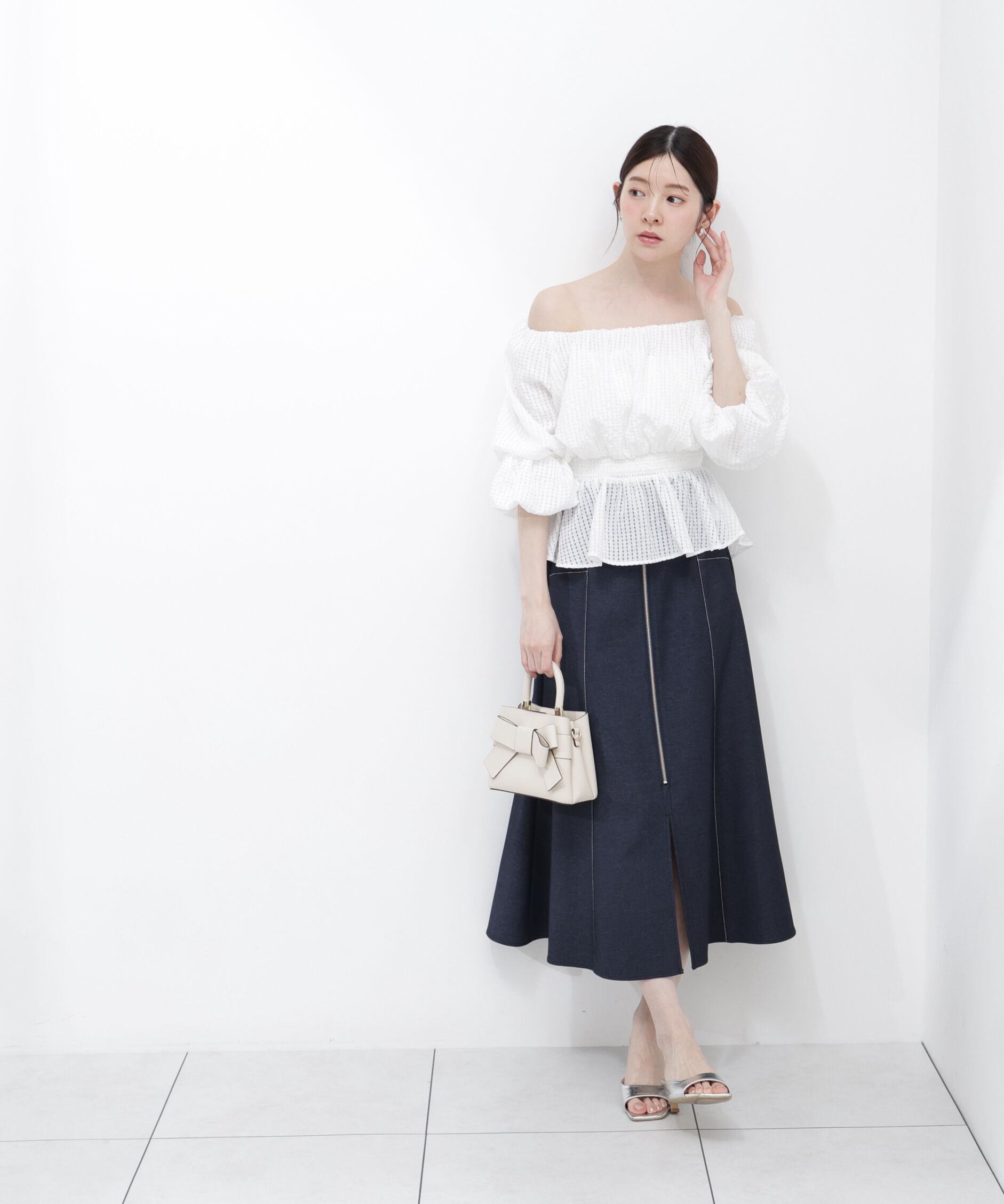 PROPORTION BODY DRESSING「＜中川紅葉さん着用＞〈a/mie〉2wayオフショルフィッシュテールブラウス」|シャツ・ブラウス|