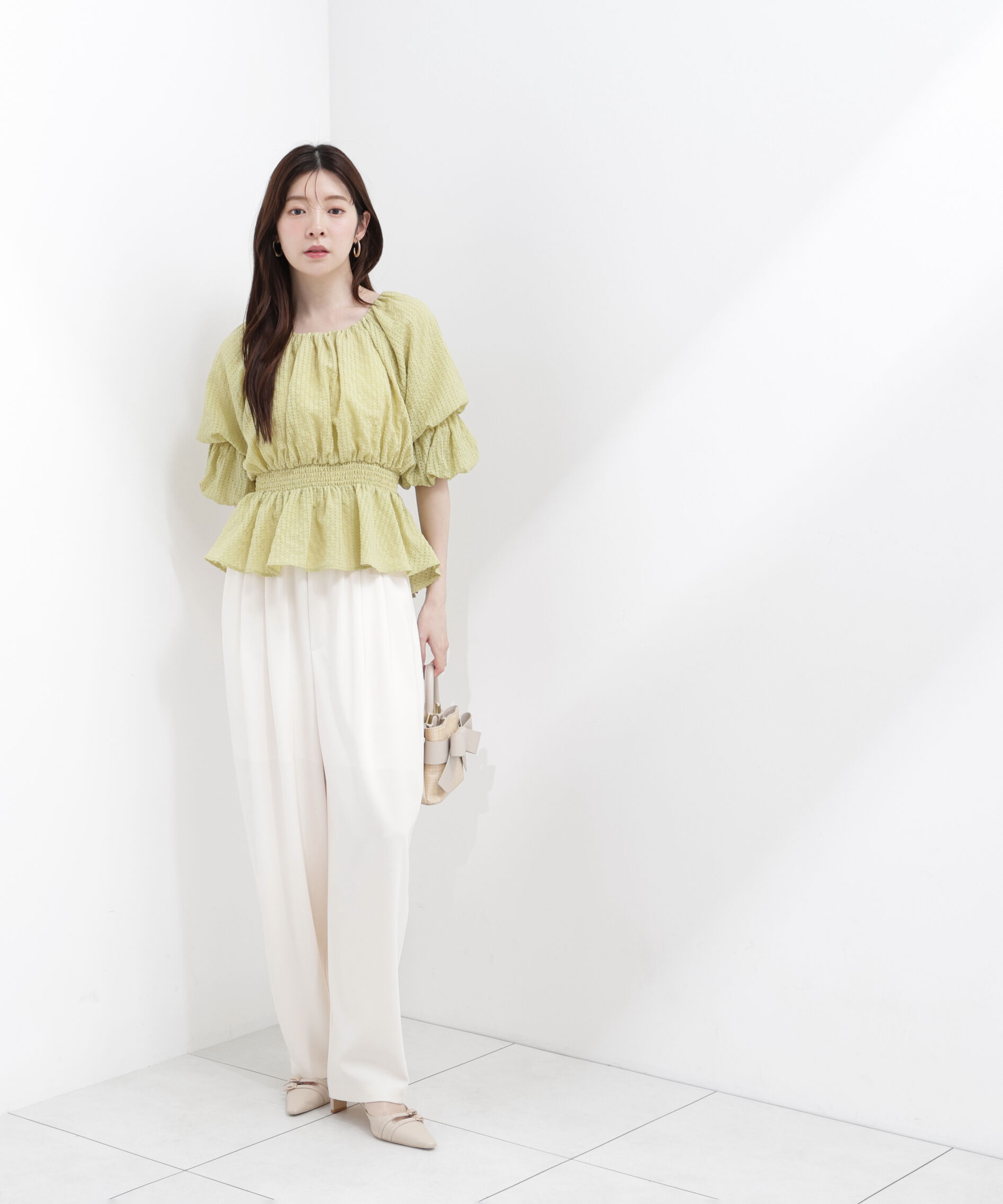 PROPORTION BODY DRESSING「＜中川紅葉さん着用＞〈a/mie〉2wayオフショルフィッシュテールブラウス」|シャツ・ブラウス|