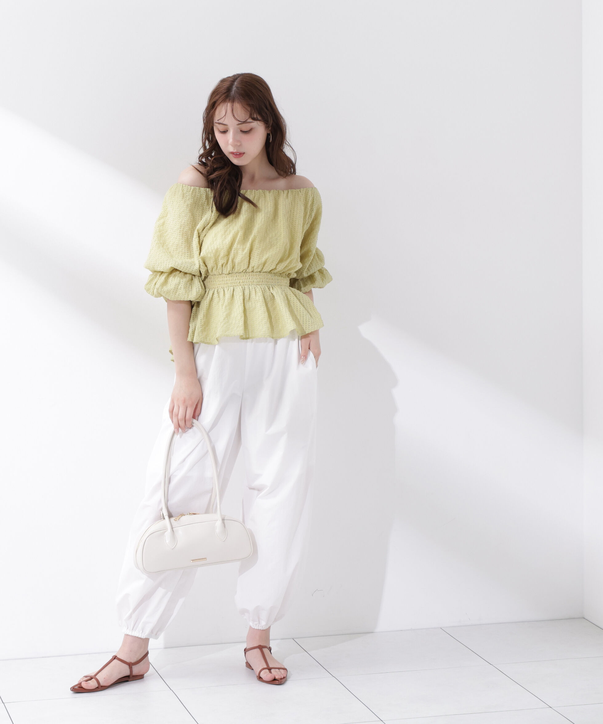 PROPORTION BODY DRESSING「＜中川紅葉さん着用＞〈a/mie〉2wayオフショルフィッシュテールブラウス」|シャツ・ブラウス|