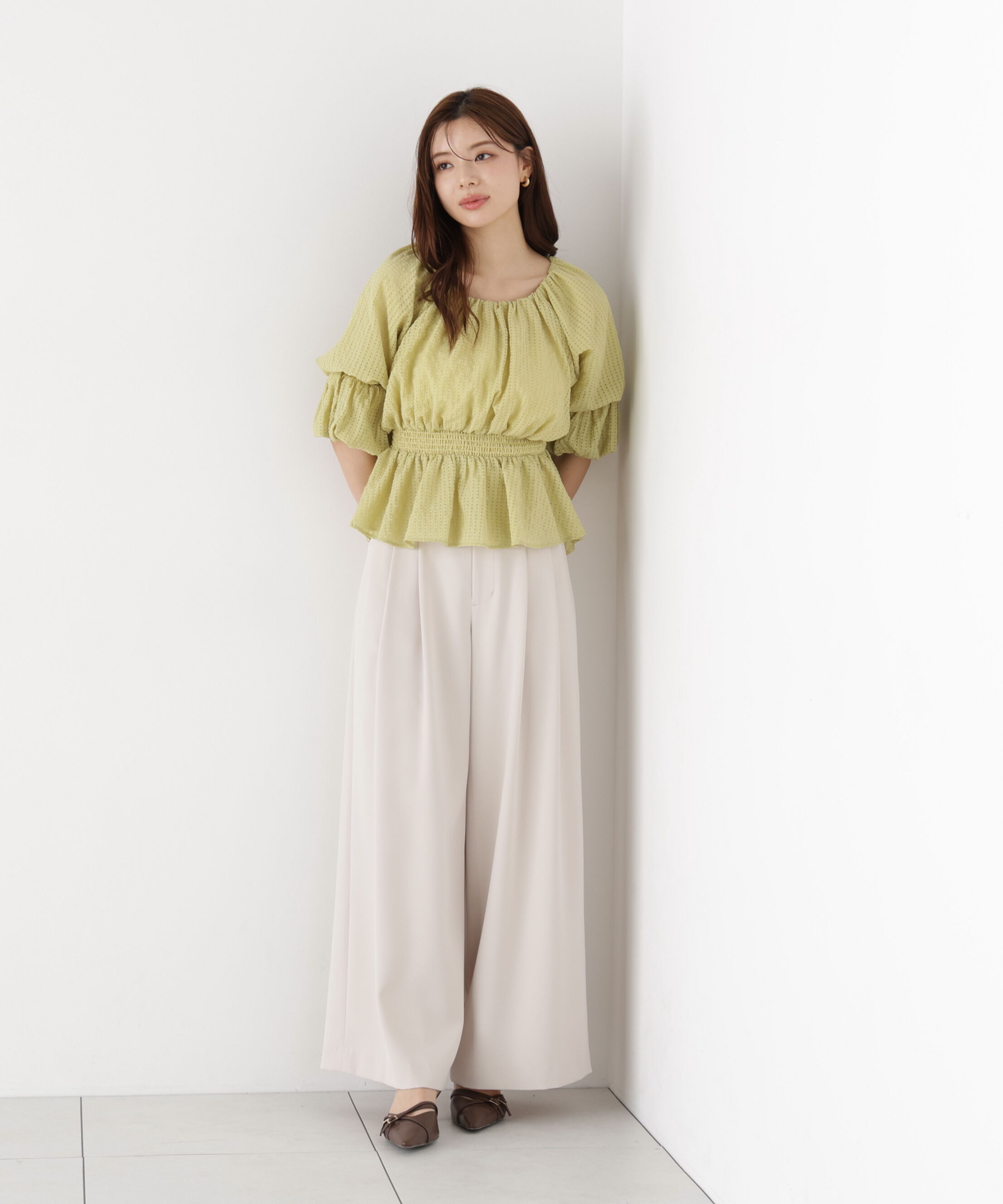PROPORTION BODY DRESSING「＜中川紅葉さん着用＞〈a/mie〉2wayオフショルフィッシュテールブラウス」|シャツ・ブラウス|