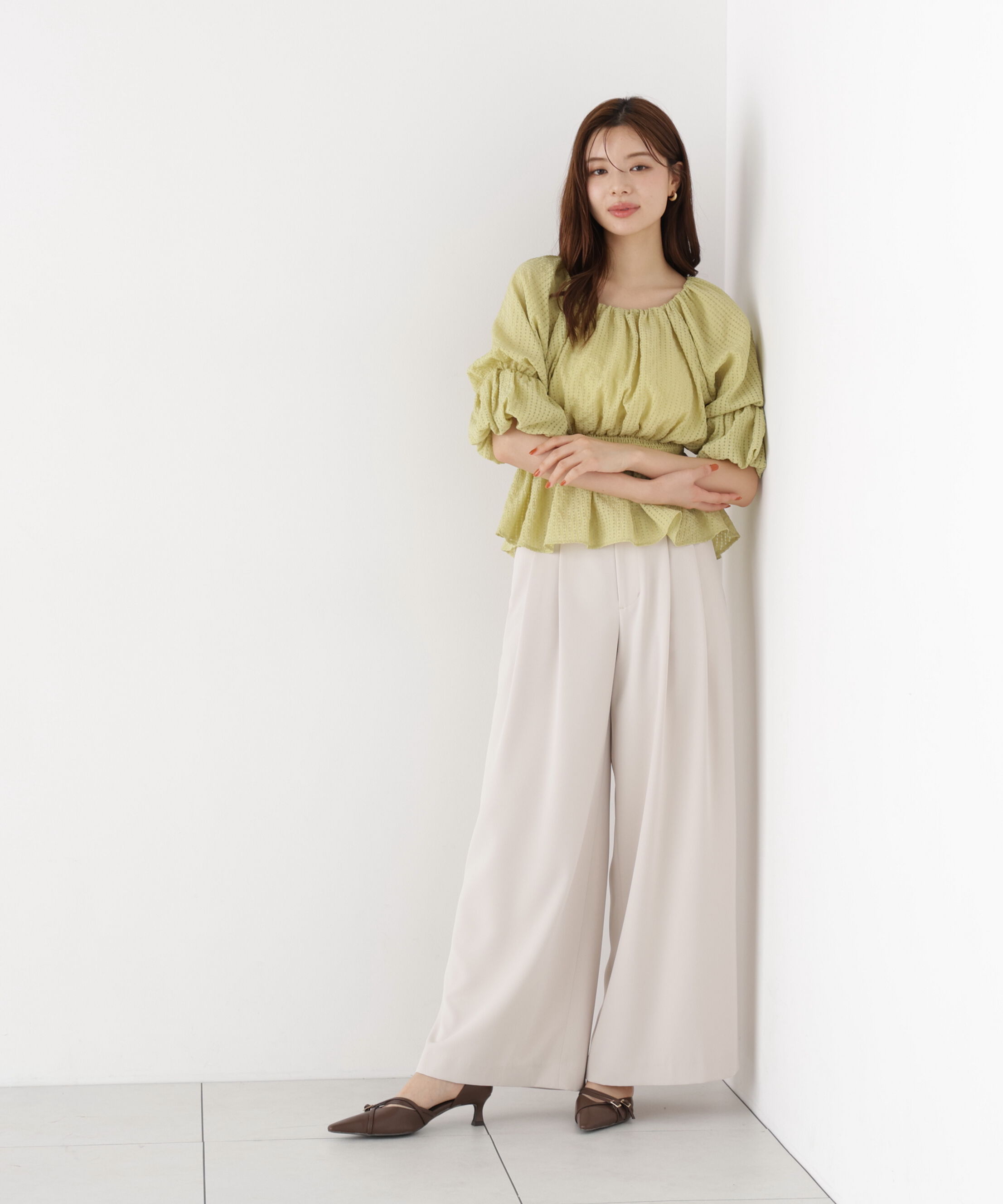 PROPORTION BODY DRESSING「＜中川紅葉さん着用＞〈a/mie〉2wayオフショルフィッシュテールブラウス」|シャツ・ブラウス|