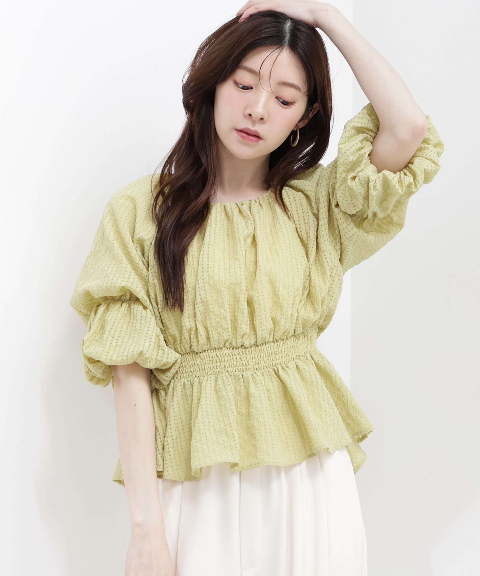 PROPORTION BODY DRESSING「＜中川紅葉さん着用＞〈a/mie〉2wayオフショルフィッシュテールブラウス」|シャツ・ブラウス|