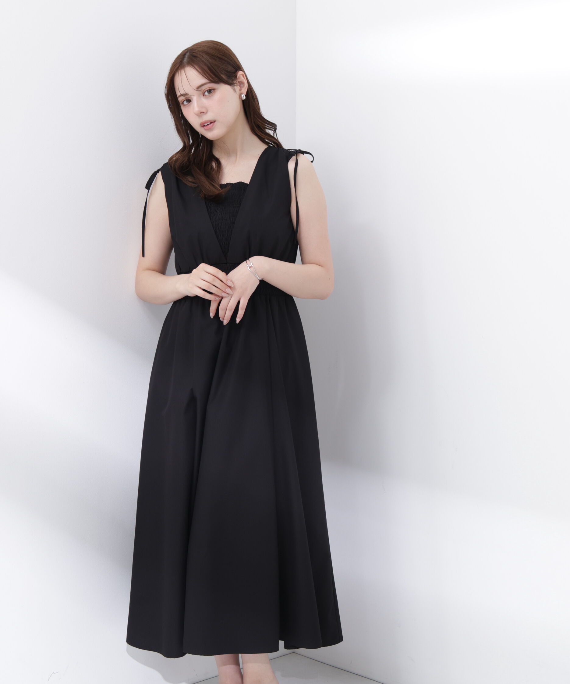 PROPORTION BODY DRESSING「＜中川紅葉さん着用＞ショルダーリボンギャザーワンピース」|ワンピース|