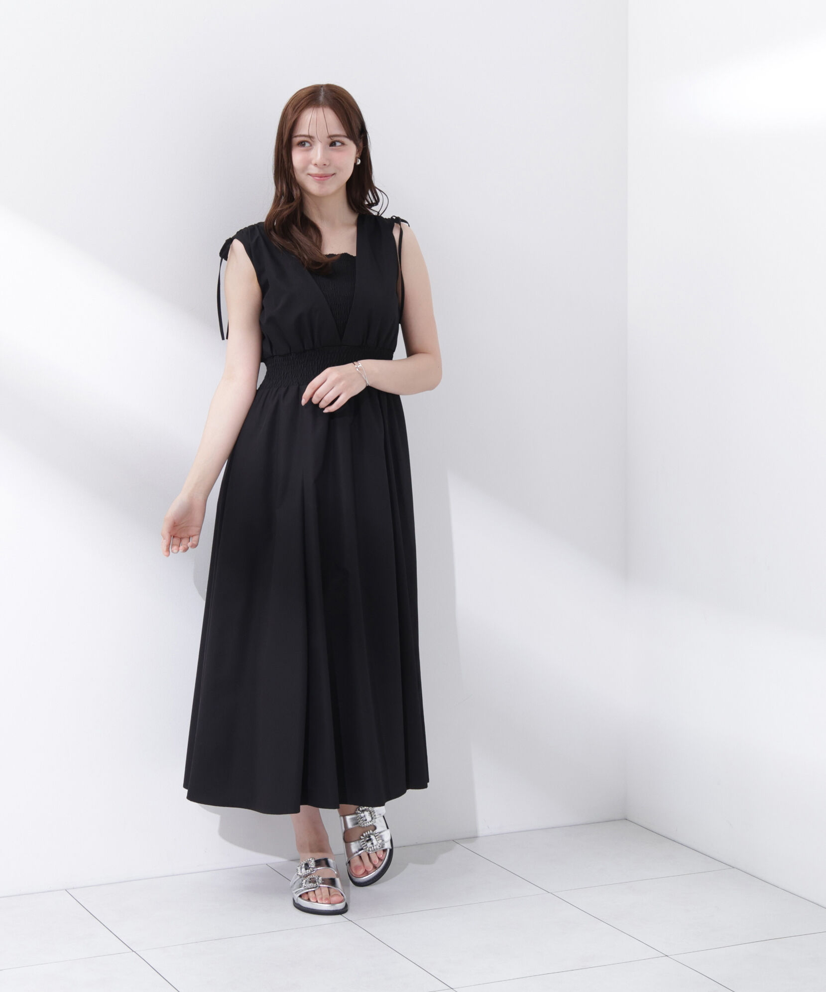 PROPORTION BODY DRESSING「＜中川紅葉さん着用＞ショルダーリボンギャザーワンピース」|ワンピース|