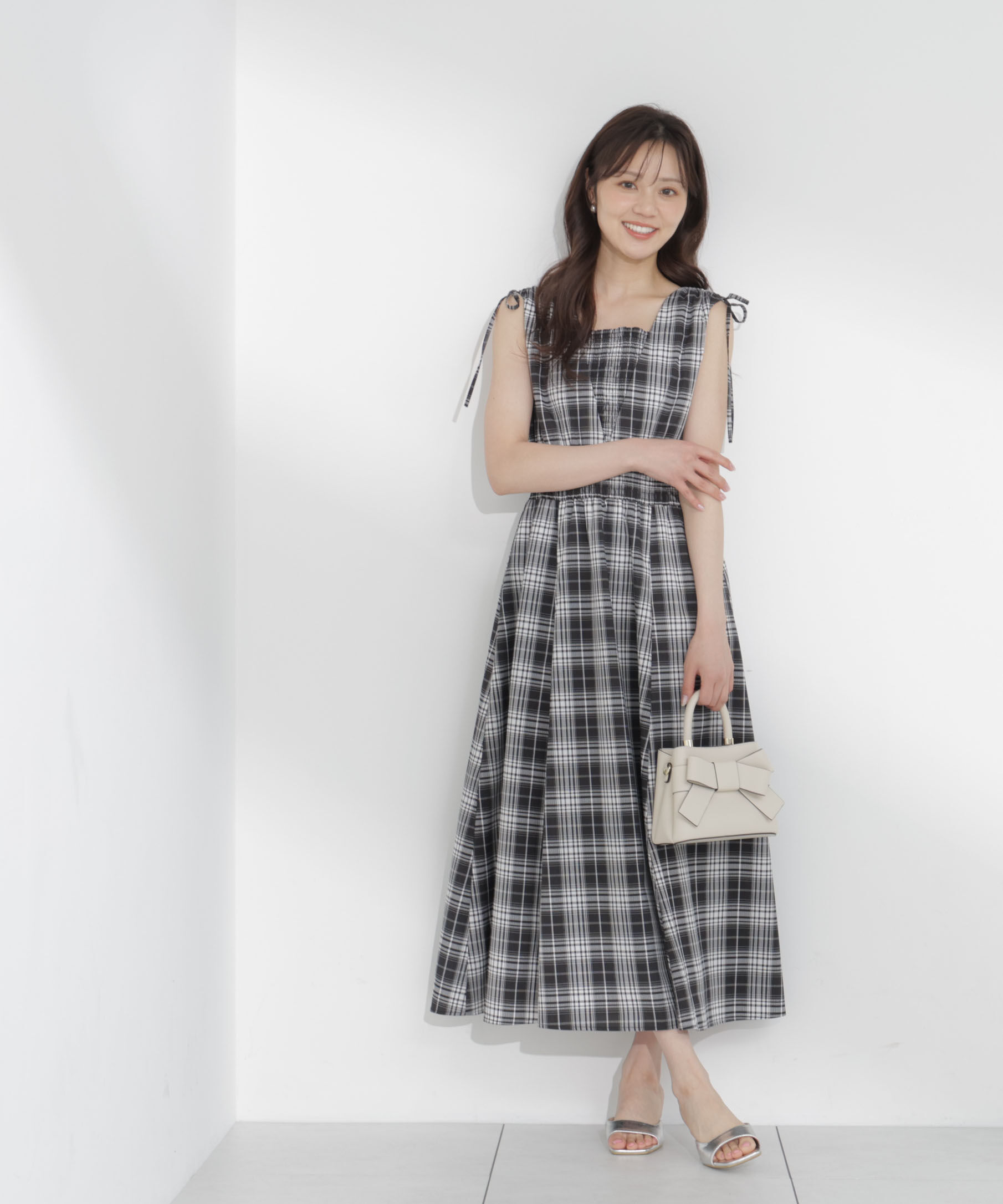 PROPORTION BODY DRESSING「＜中川紅葉さん着用＞ショルダーリボンギャザーワンピース」|ワンピース|