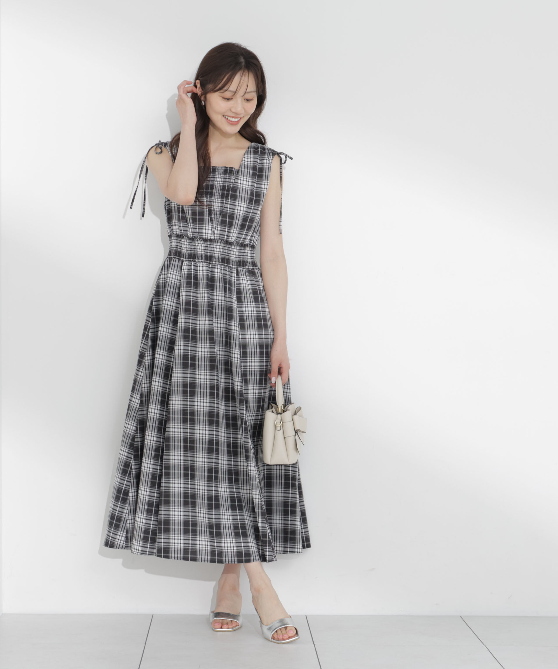 PROPORTION BODY DRESSING「＜中川紅葉さん着用＞ショルダーリボンギャザーワンピース」|ワンピース|