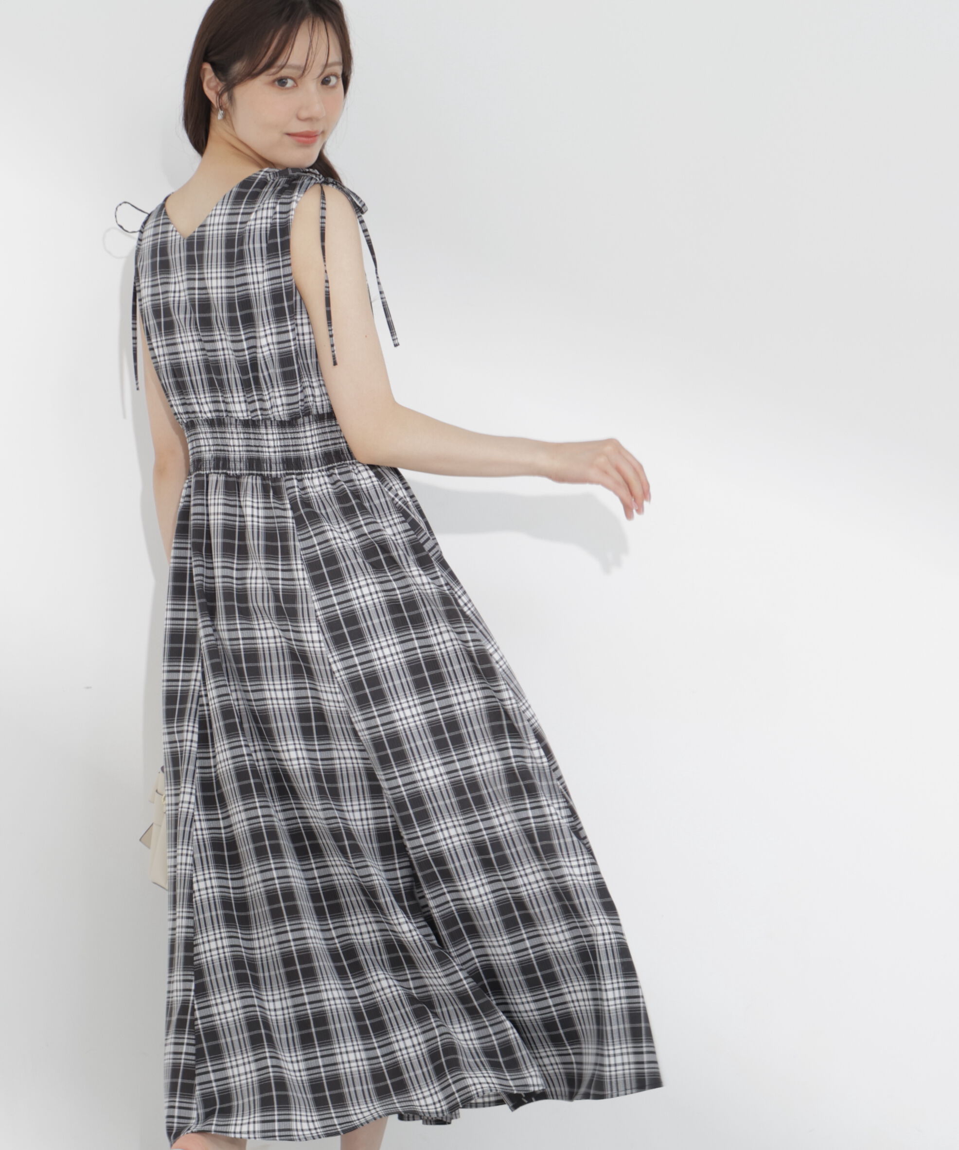 PROPORTION BODY DRESSING「＜中川紅葉さん着用＞ショルダーリボンギャザーワンピース」|ワンピース|
