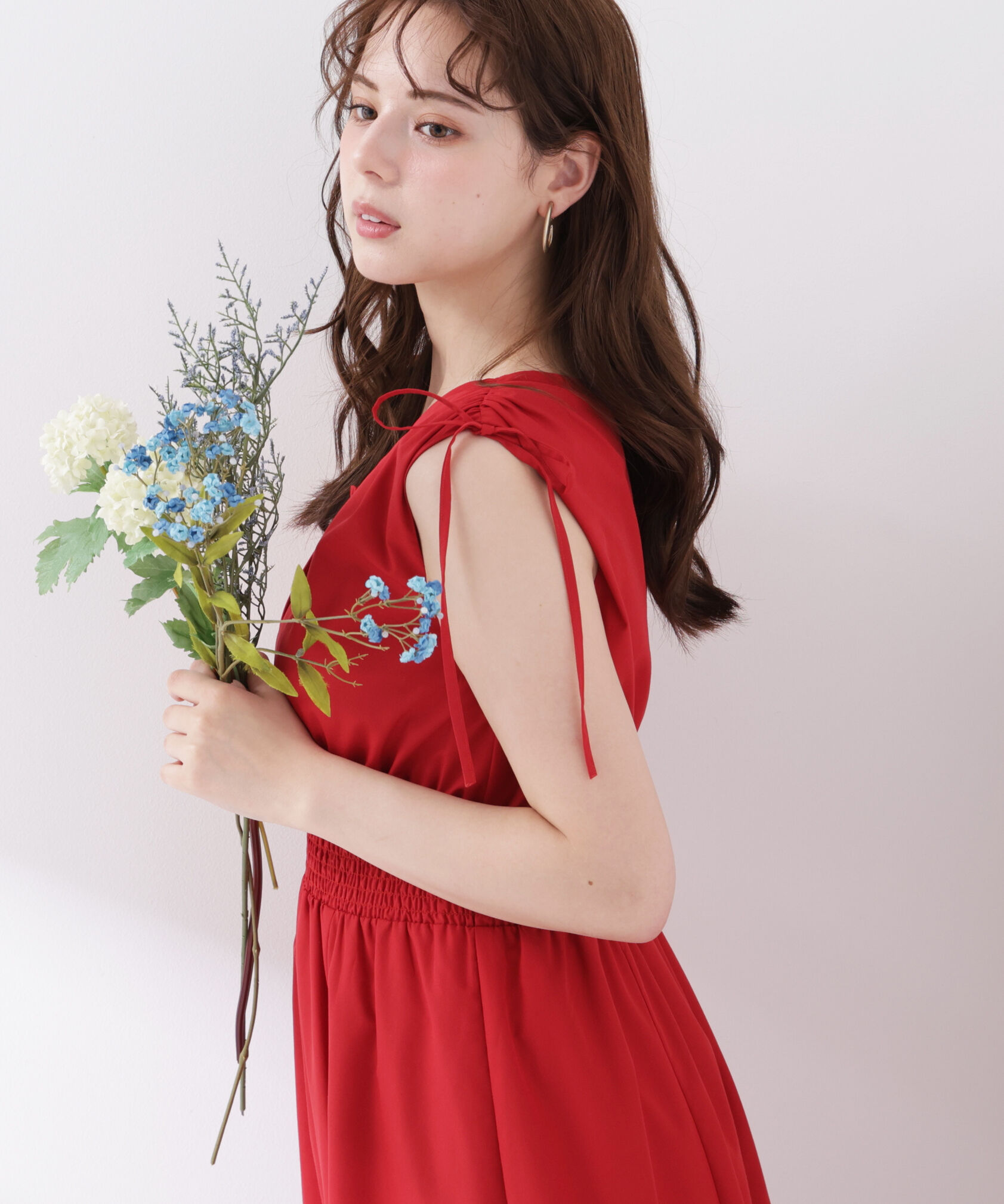 PROPORTION BODY DRESSING「＜中川紅葉さん着用＞ショルダーリボンギャザーワンピース」|ワンピース|