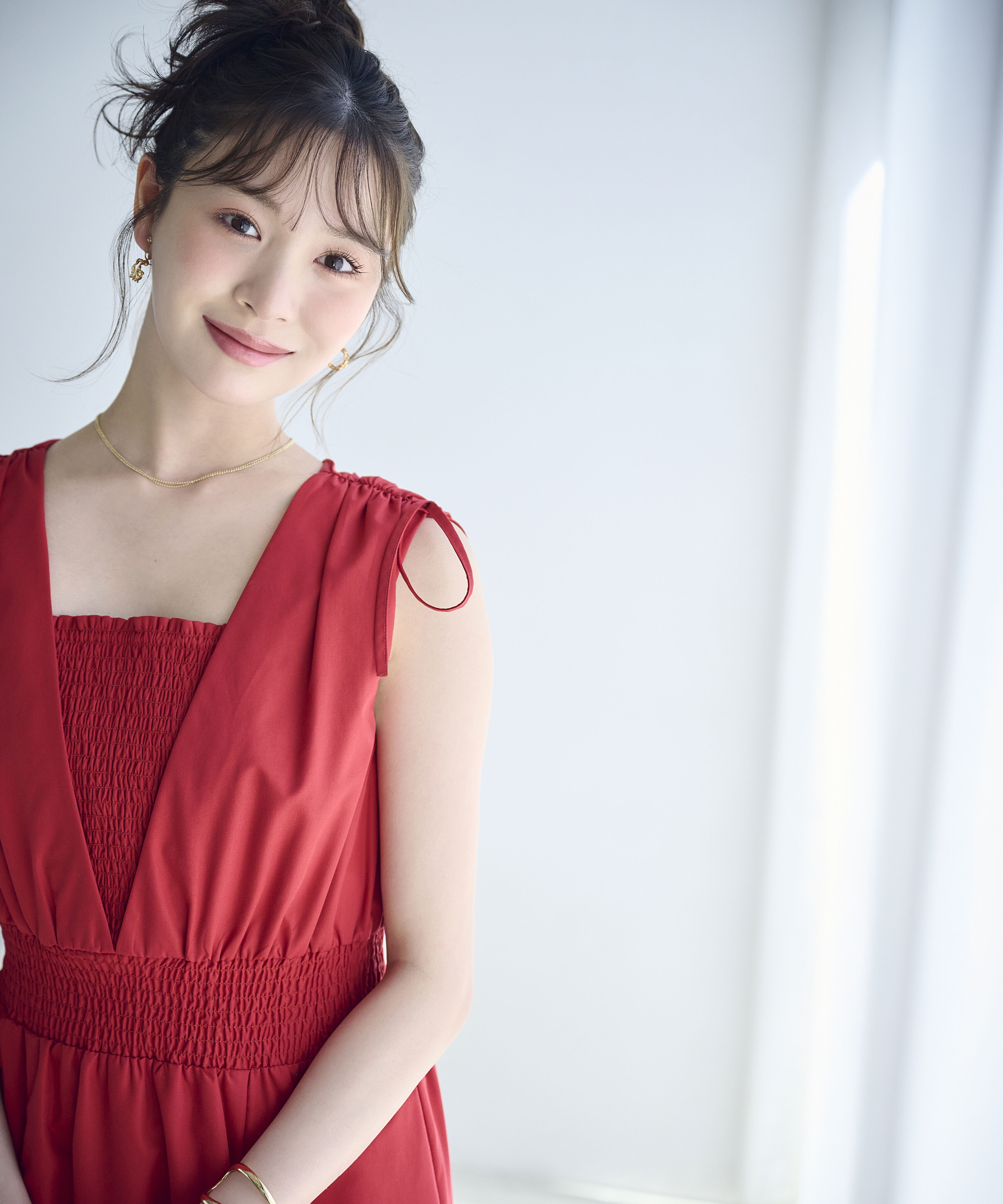 PROPORTION BODY DRESSING「＜中川紅葉さん着用＞ショルダーリボンギャザーワンピース」|ワンピース|