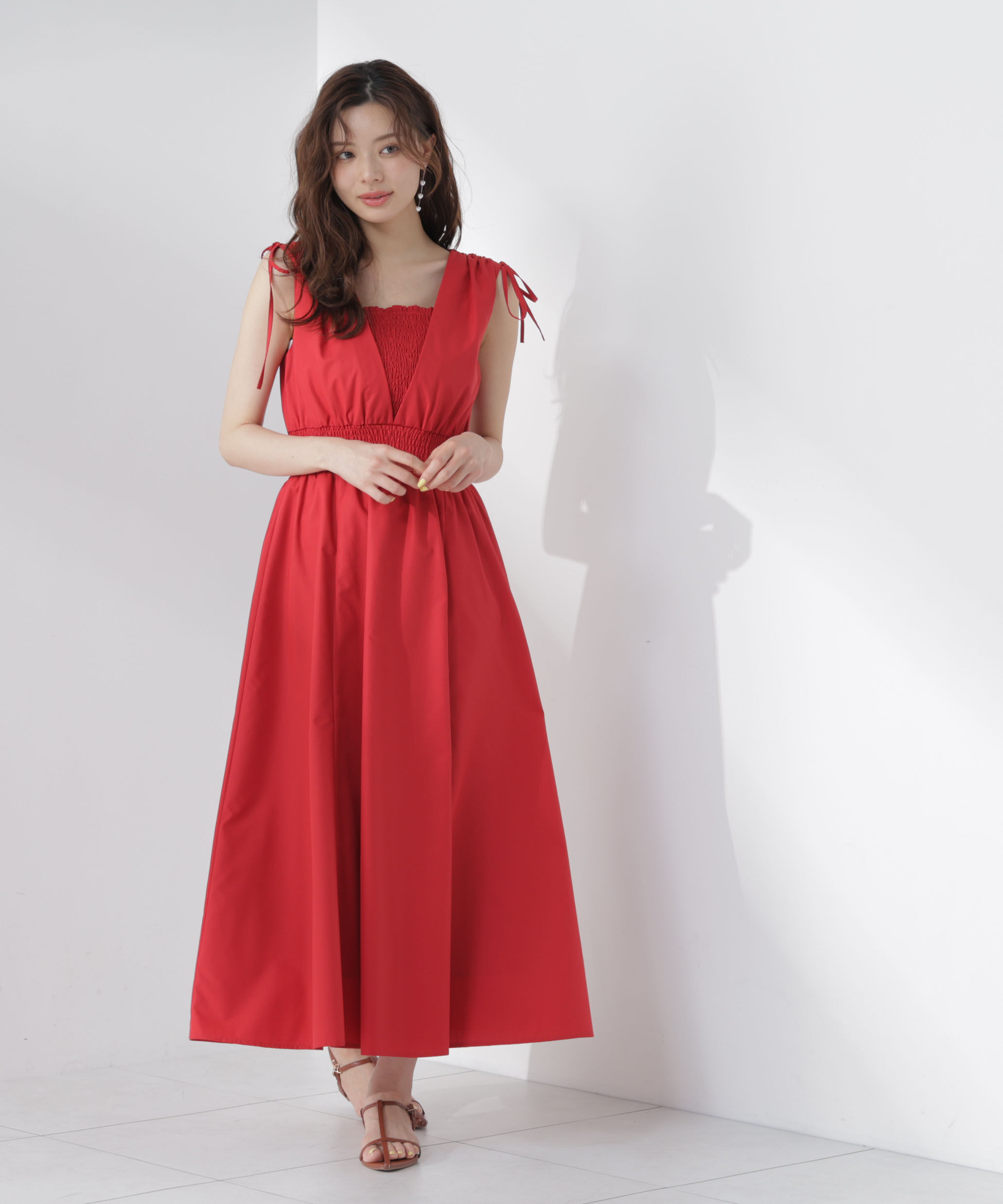 PROPORTION BODY DRESSING「＜中川紅葉さん着用＞ショルダーリボンギャザーワンピース」|ワンピース|
