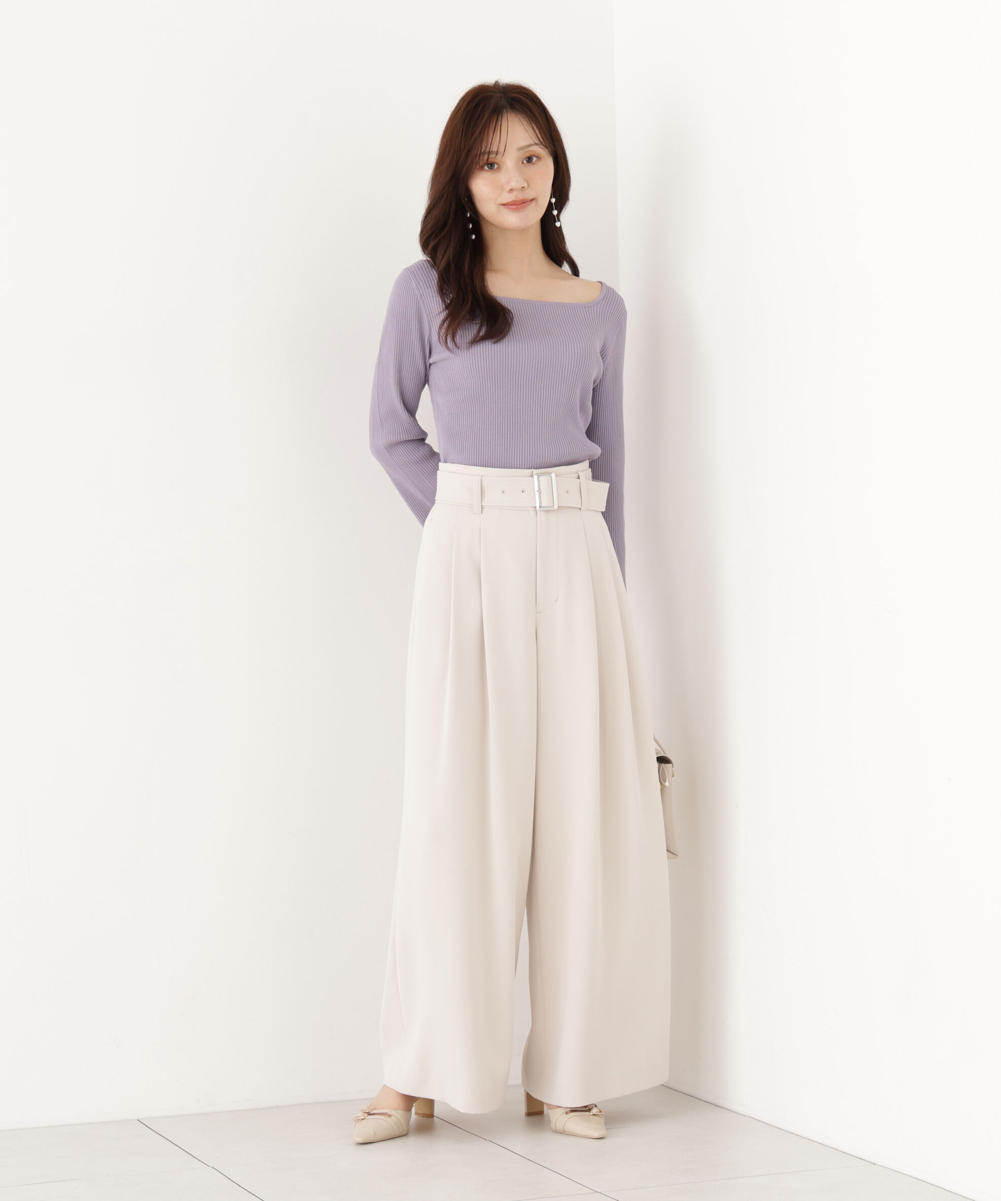 PROPORTION BODY DRESSING「＜a/mie＞ベルト付き2タックワイドパンツ」|その他|