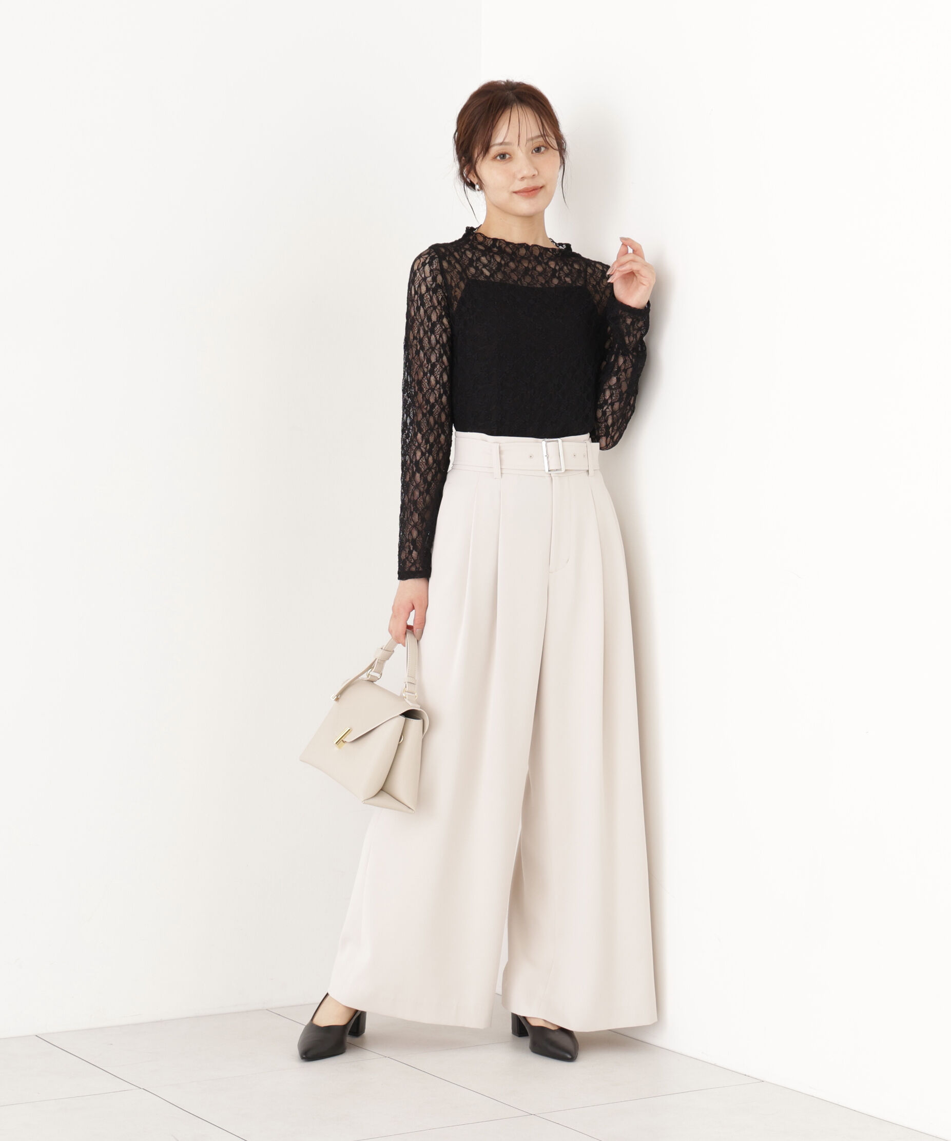PROPORTION BODY DRESSING「＜a/mie＞ベルト付き2タックワイドパンツ」|その他|