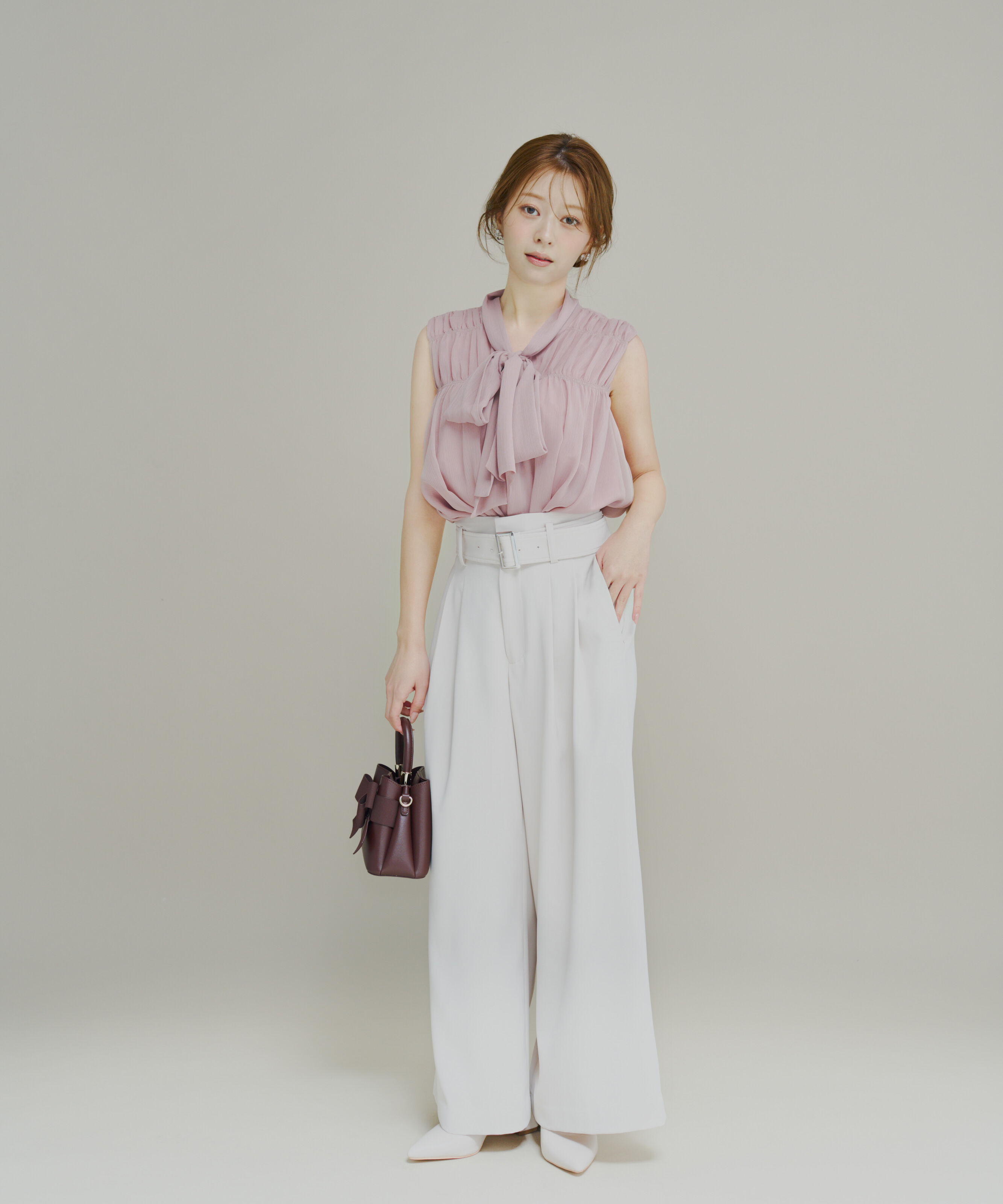 PROPORTION BODY DRESSING「＜a/mie＞ベルト付き2タックワイドパンツ」|その他|