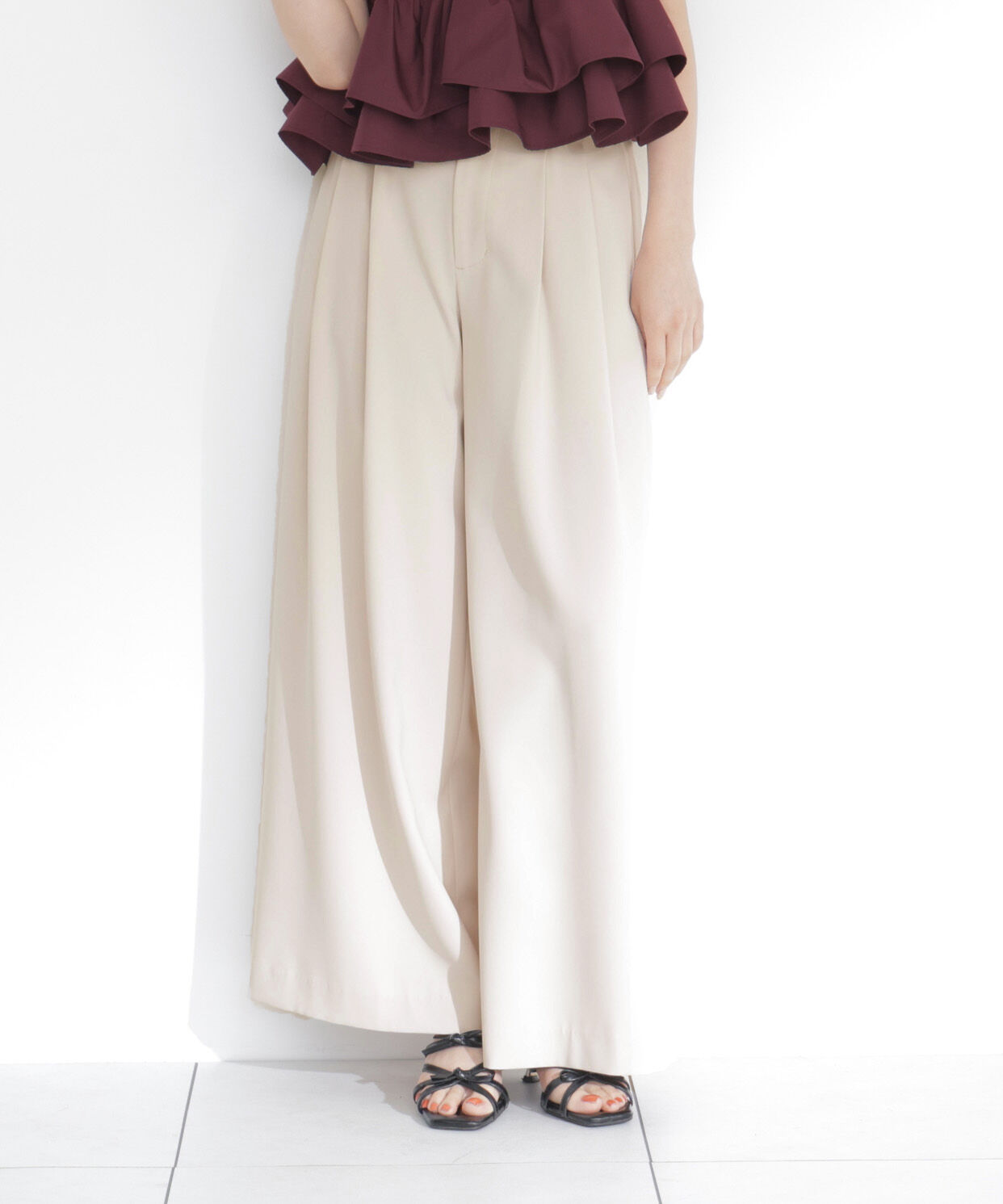 PROPORTION BODY DRESSING「＜a/mie＞ベルト付き2タックワイドパンツ」|その他|