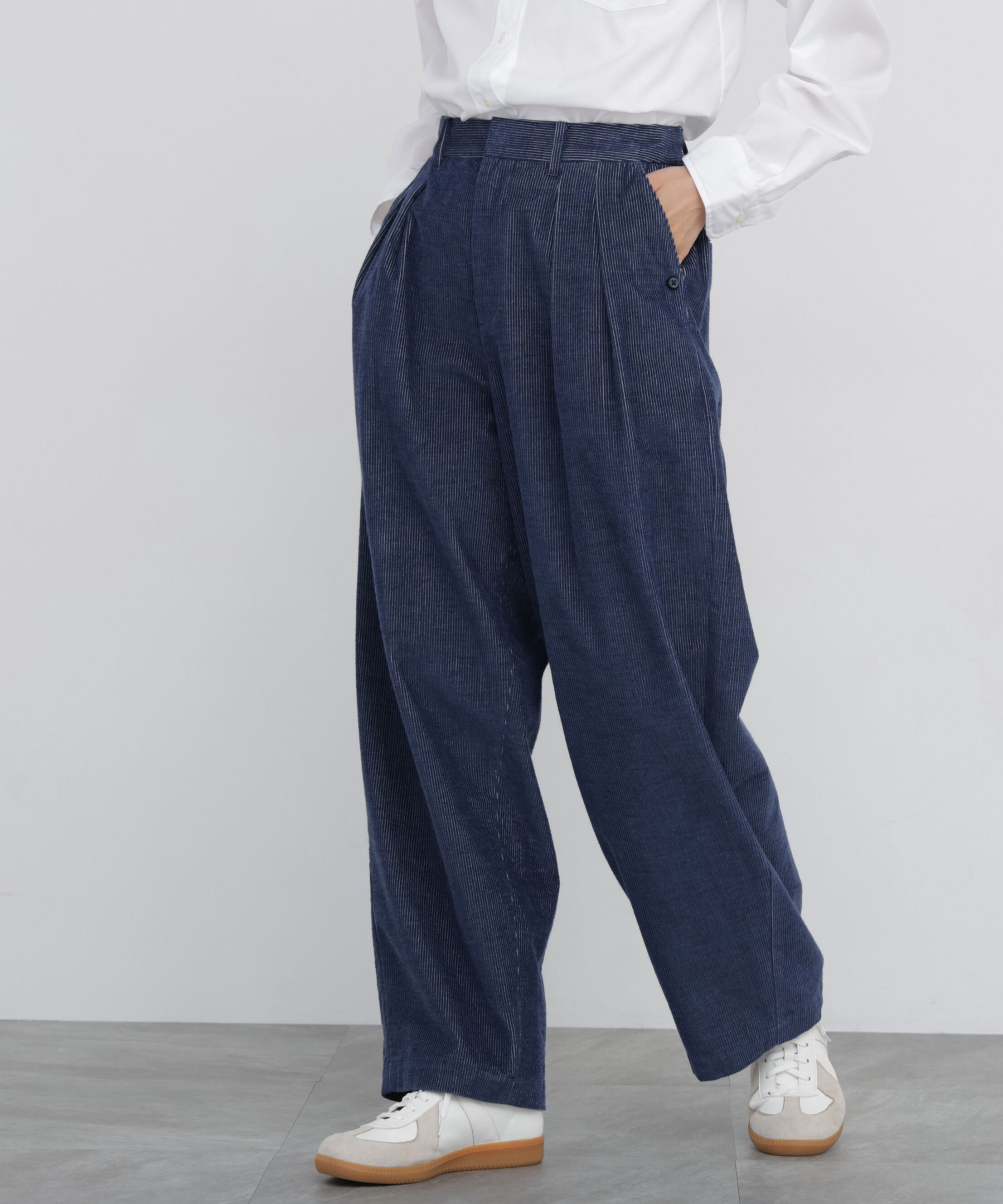  「◆トップコーデュロイタックパンツ」|その他|ブルー