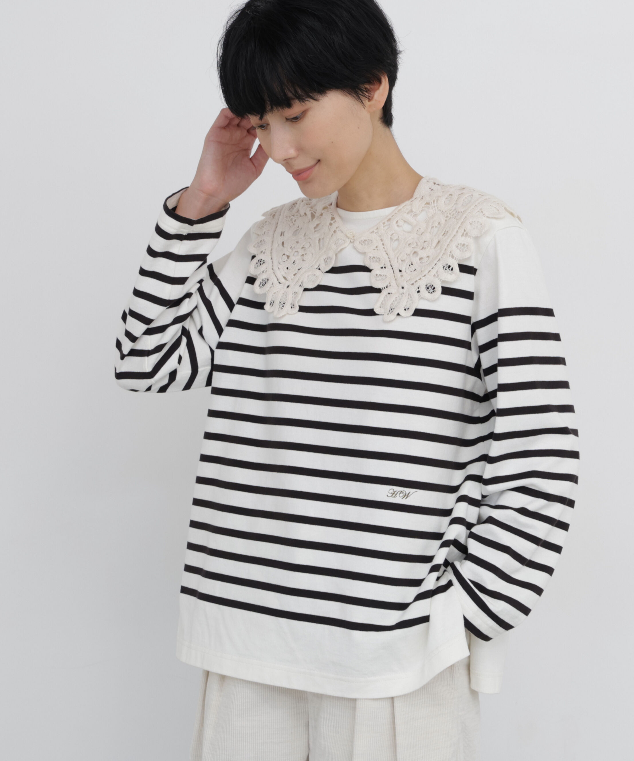  「◆パネルボーダー天竺バスクシャツ」|Tシャツ・カットソー|