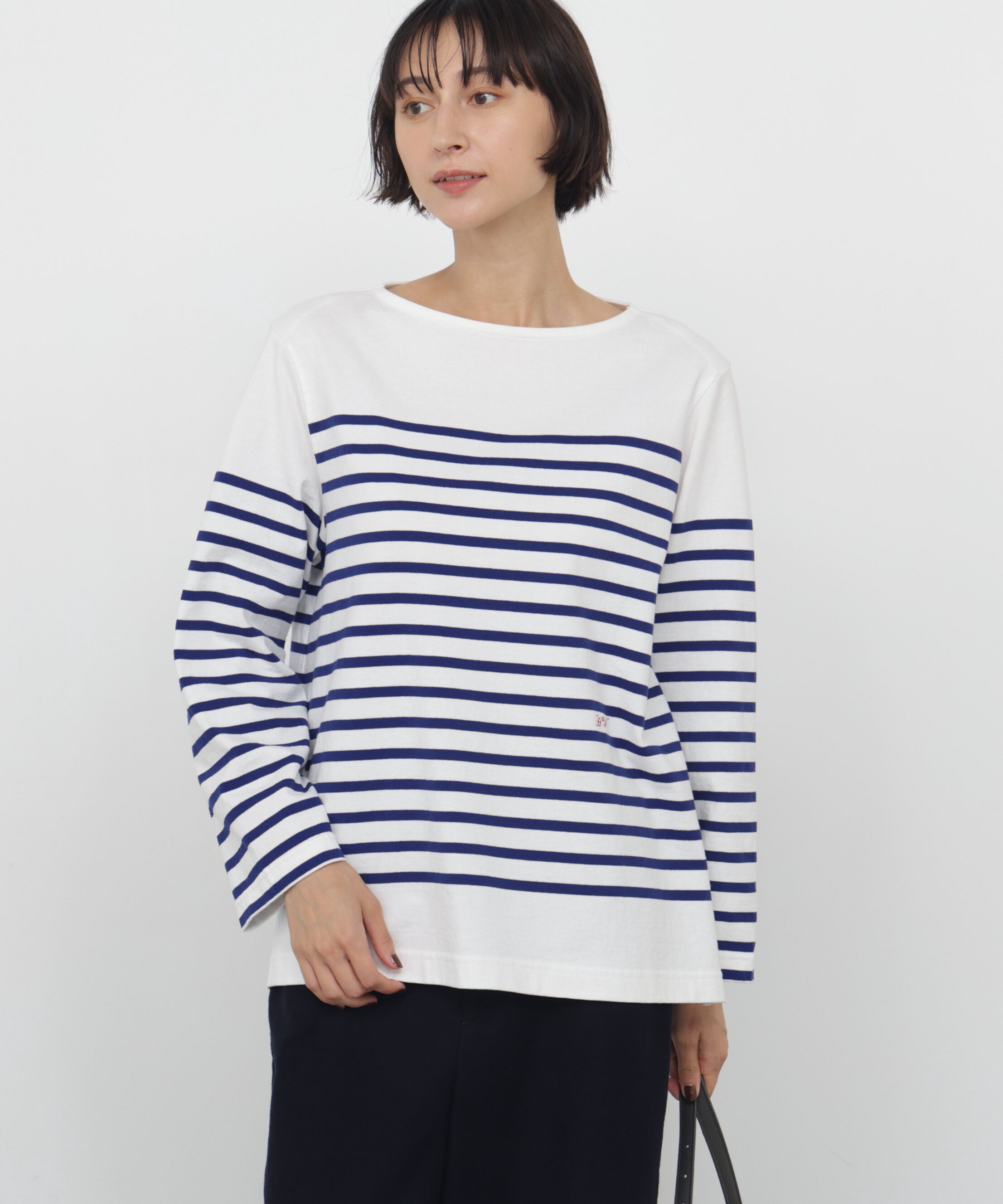  「◆パネルボーダー天竺バスクシャツ」|Tシャツ・カットソー|