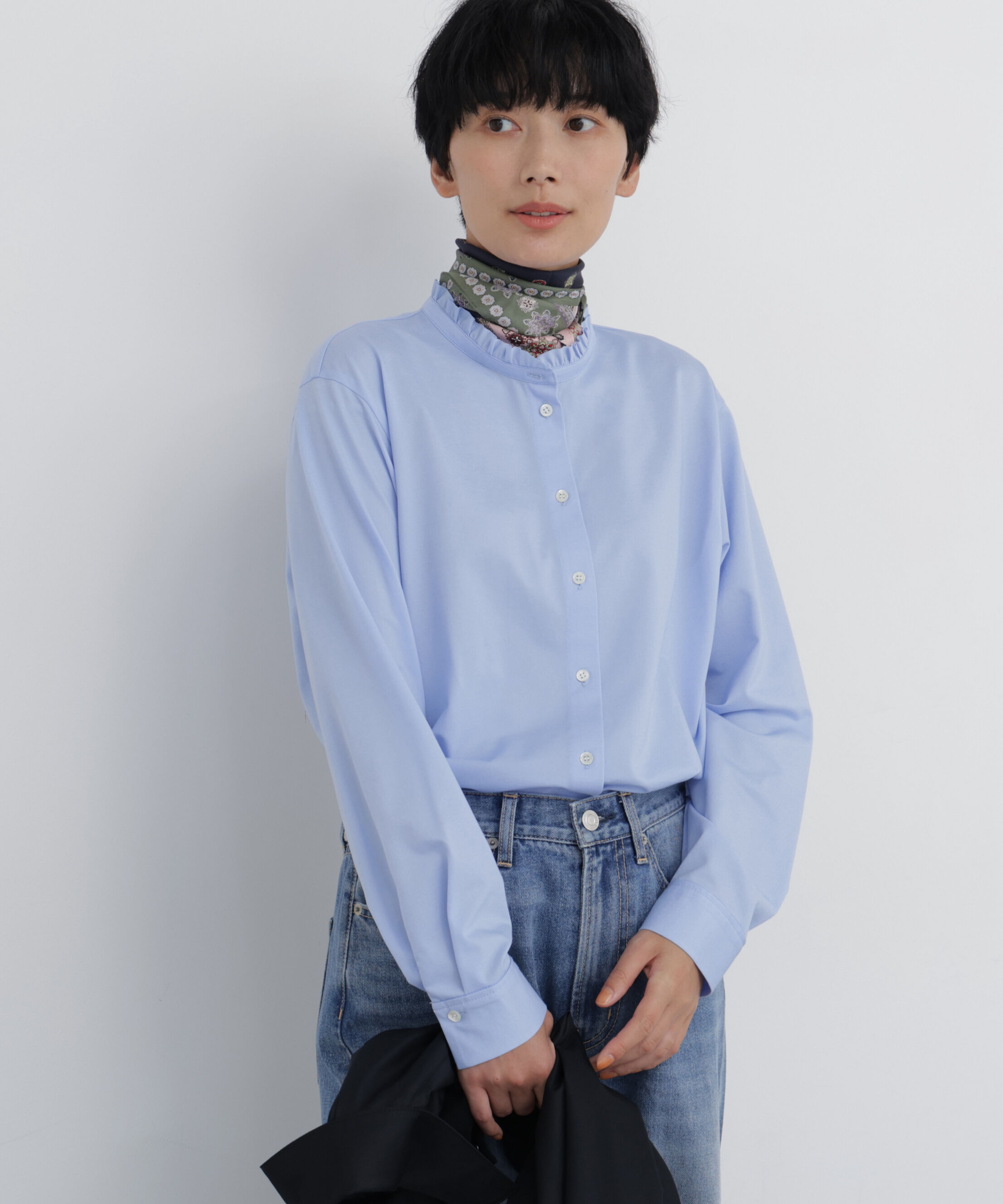  「◆スタンドフリルカットソー」|Tシャツ・カットソー|ブルー