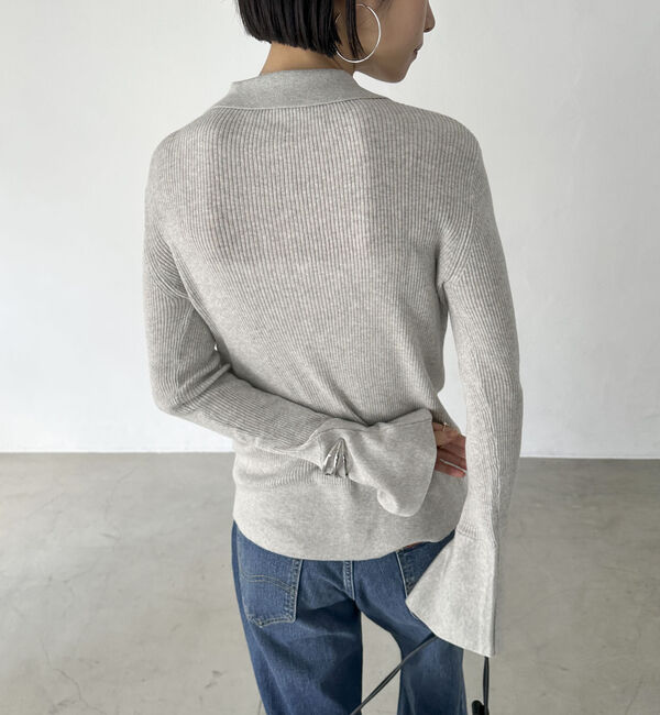 Doux archives「シルクミックス細見えリブニット」|カーディガン|