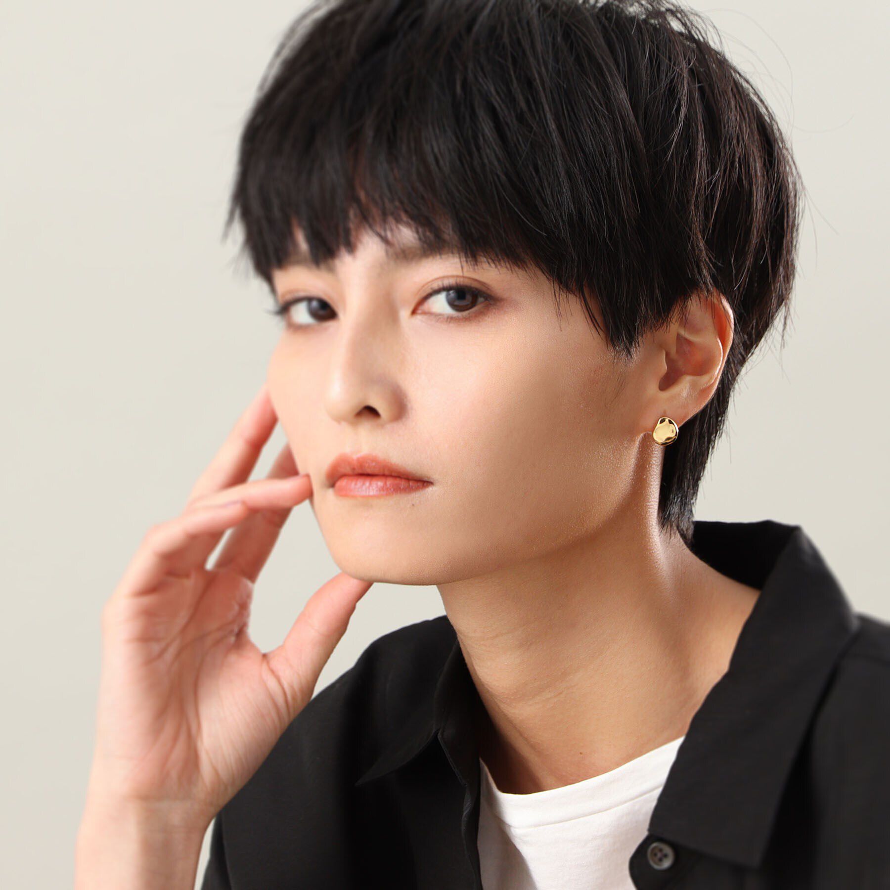 COCOSHNIK ONKITSCH「シルバー ニュアンスピアス ドロップ GP」|ピアス|