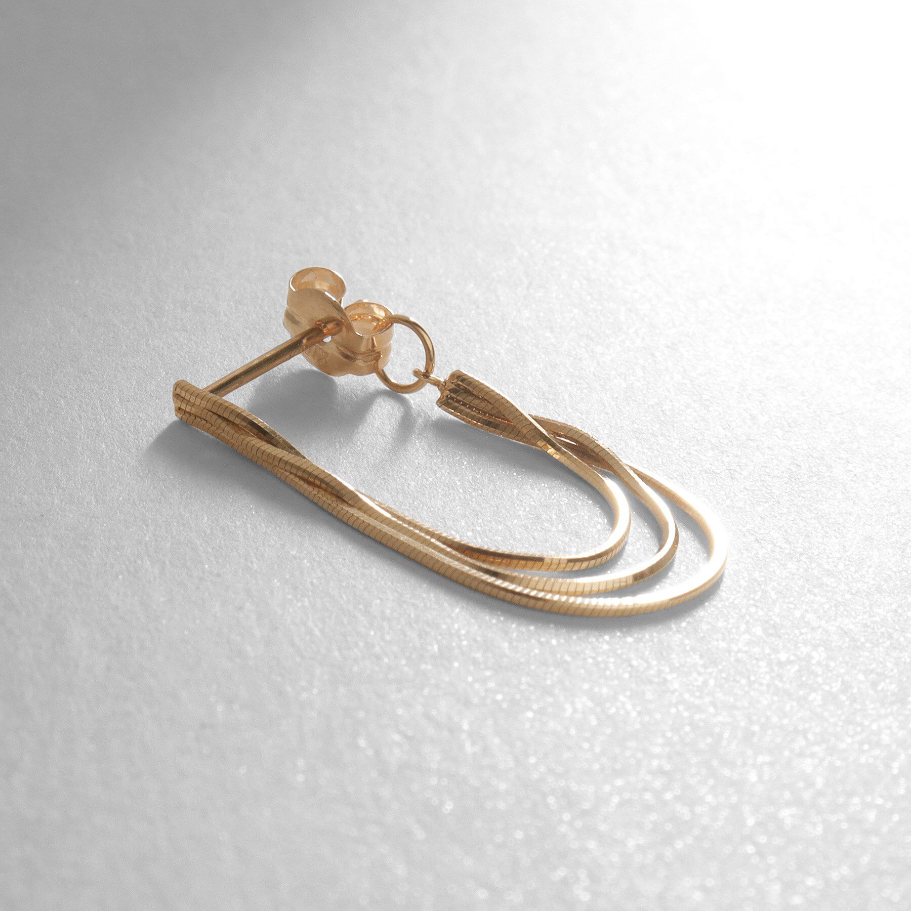 COCOSHNIK「K10コンパクト3連チェーン フープピアス」|ピアス|
