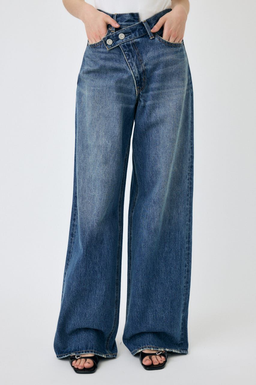 MOUSSY「CROSS WAIST WIDE ストレート」|デニム|