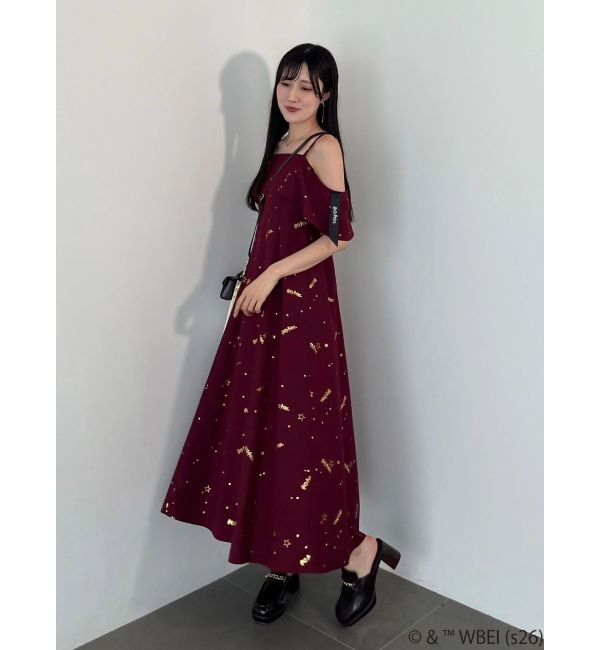 MERCURYDUO「Harry Potterコレクション ロゴプリントケープキャミワンピース」|ワンピース|