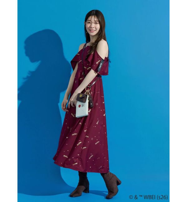 MERCURYDUO「Harry Potterコレクション ロゴプリントケープキャミワンピース」|ワンピース|