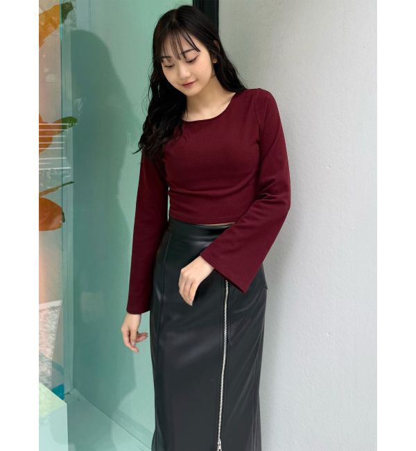 MURUA「ZIPスリットフェイクレザーナロースカート」|スカート|