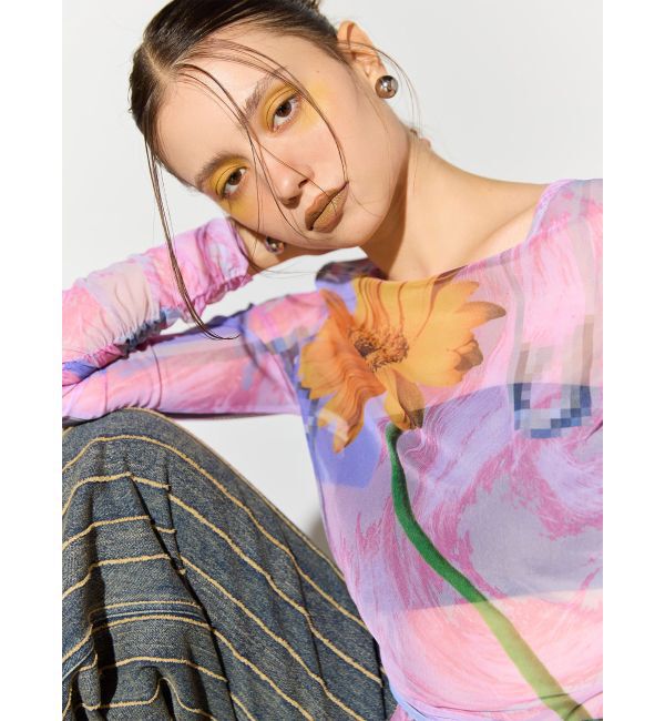 MURUA「【TONDABAYASHI RANコラボ】シアートップス」|Tシャツ・カットソー|ピンク