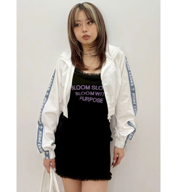EVRIS「フロントロゴショルダーフリルニットミニワンピース」|ワンピース|