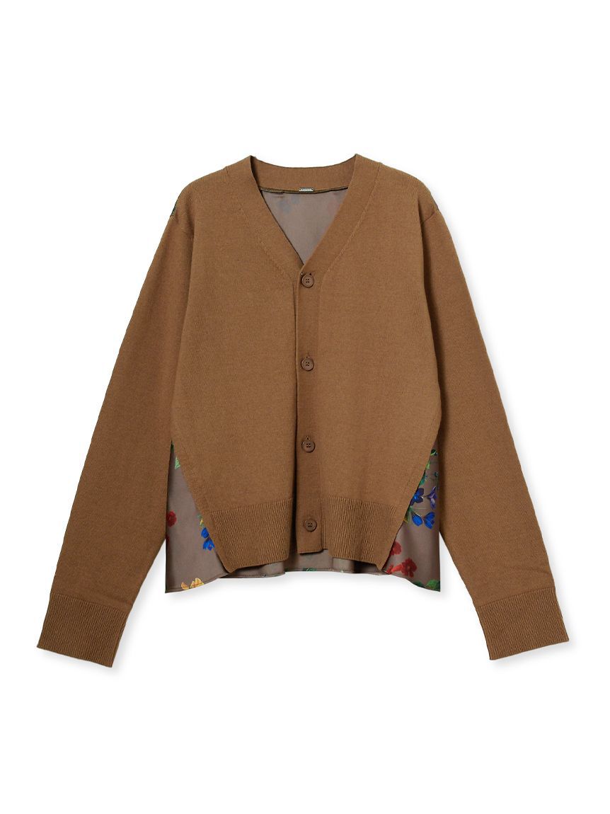 Mila Owen「【WEB限定カラー】カシミヤコットンボタニカルドッキングカーディガン」|カーディガン|