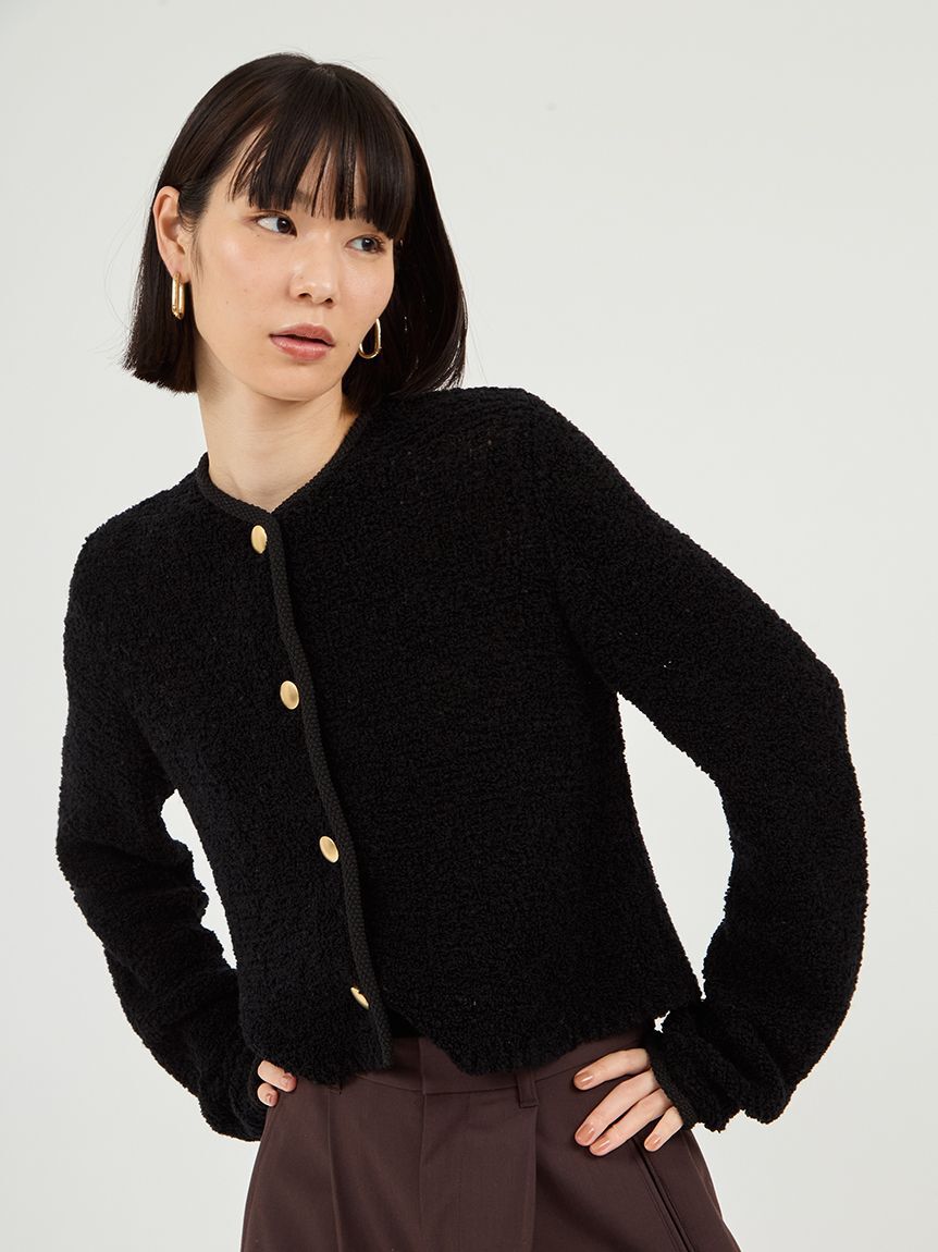 emmi atelier「ループヤーンコンパクトカーディガン」|カーディガン|
