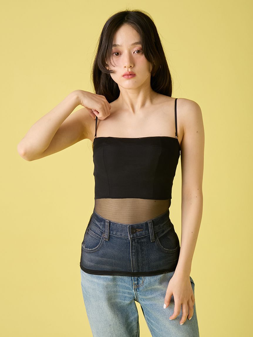LILY BROWN Lingerie「【LILY BROWN Lingerie】シアーファンデノンワイヤー/キャミソール」|キャミソール|