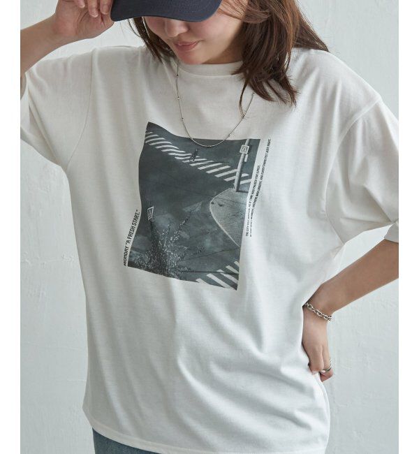 VENCE share style「【接触冷感／UVカット】PhotoプリントTシャツ」|Tシャツ・カットソー|グレー