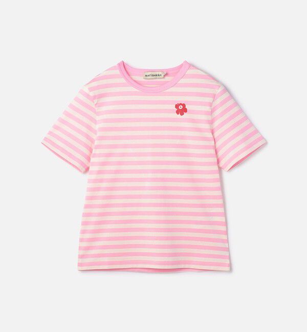 Marimekko「Tasaraita Unikko Tシャツ」|シャツ・ブラウス|