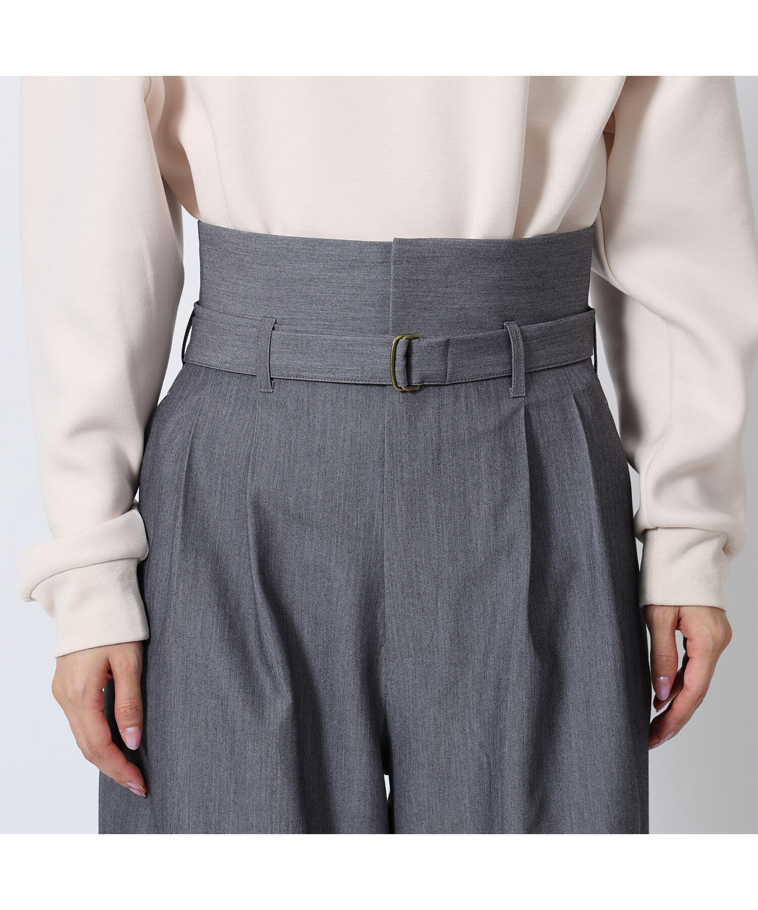 MARY QUANT「タックワイド パンツ」|スラックス|