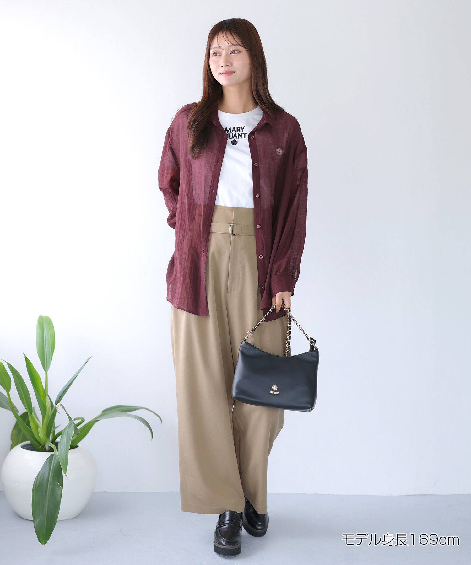 MARY QUANT「タックワイド パンツ」|スラックス|
