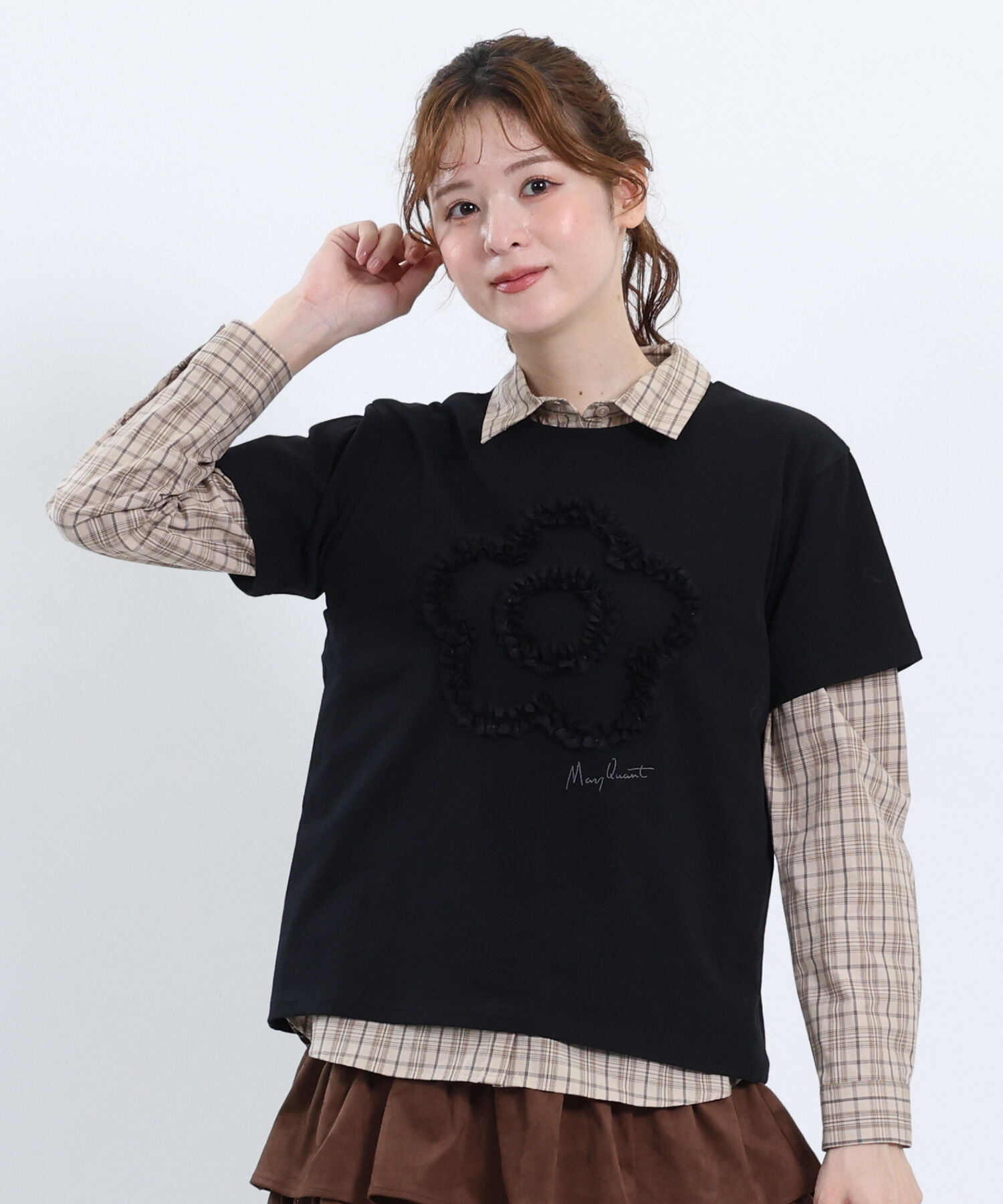 MARY QUANT「レースフリルデイジー Tシャツ」|Tシャツ・カットソー|