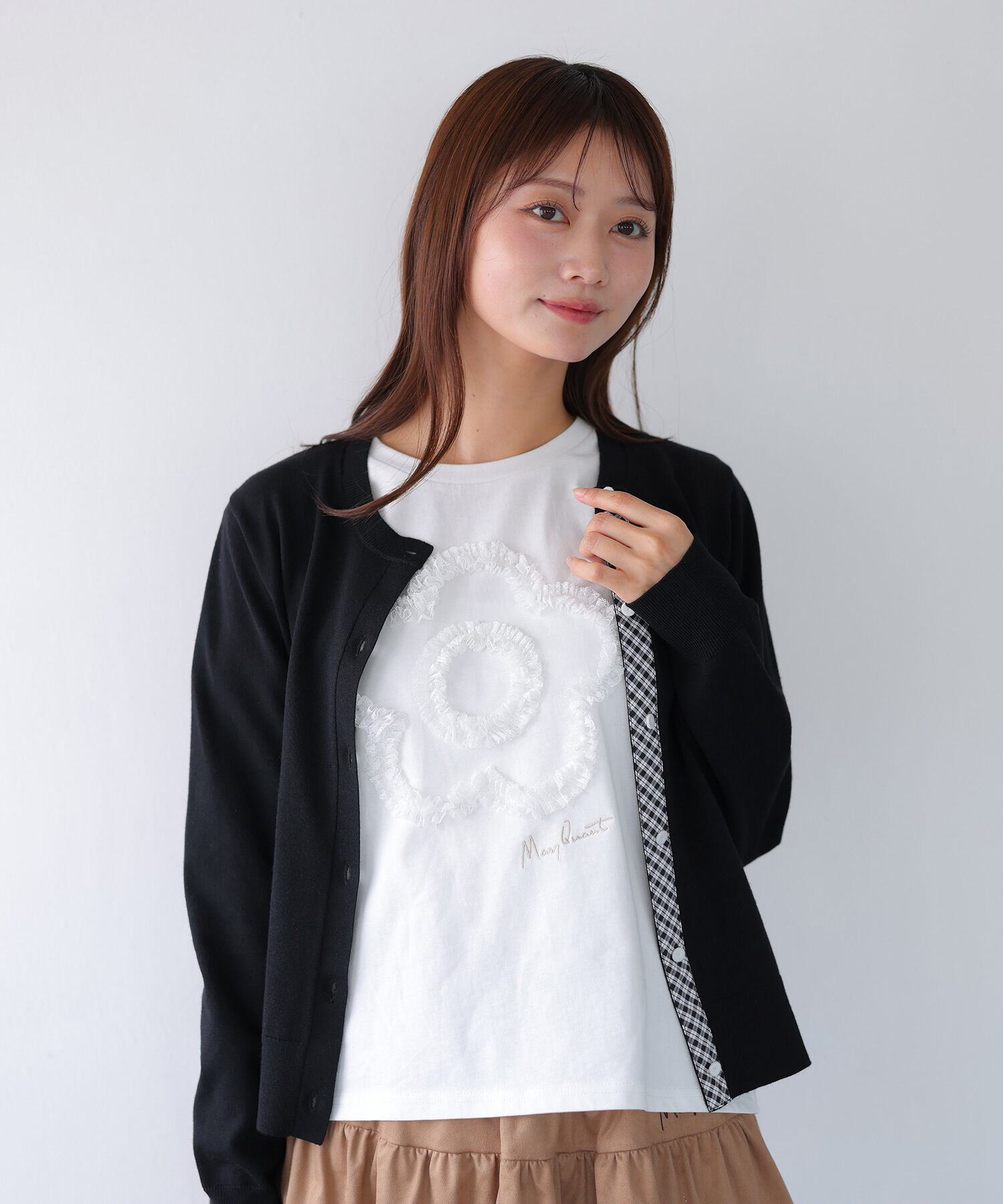 MARY QUANT「レースフリルデイジー Tシャツ」|Tシャツ・カットソー|