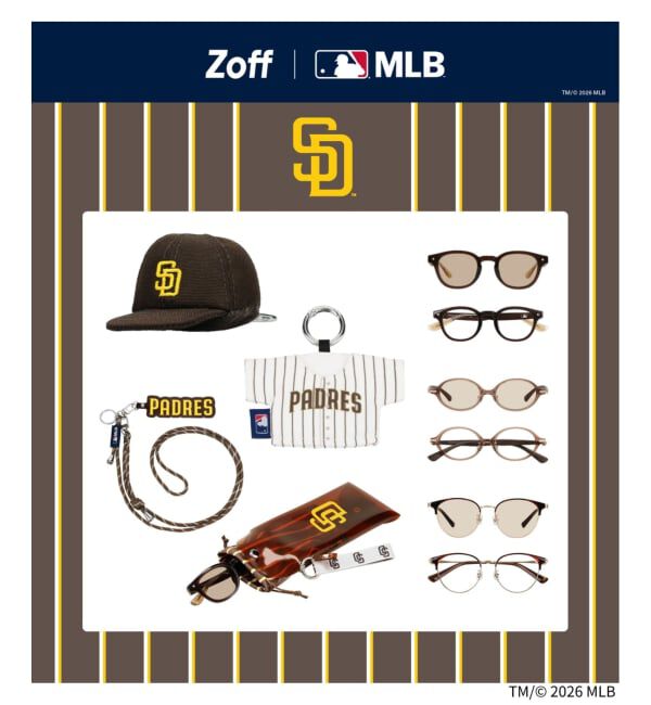  「Zoff | MLB メガネ・サングラス拭き | クリーナー キーホルダー チャーム マスコット スマホ拭き」|サングラス|