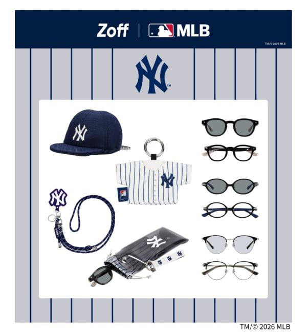  「Zoff | MLB メガネ・サングラス拭き | クリーナー キーホルダー チャーム マスコット スマホ拭き」|サングラス|