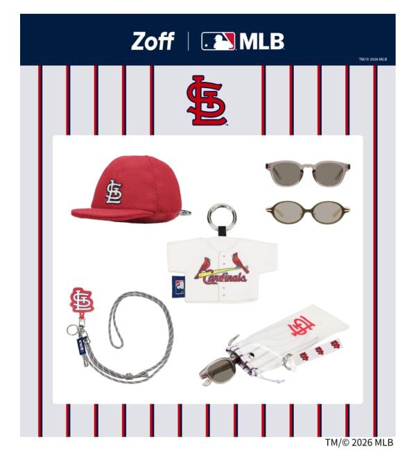  「Zoff | MLB メガネ・サングラス拭き | クリーナー キーホルダー チャーム マスコット スマホ拭き」|サングラス|