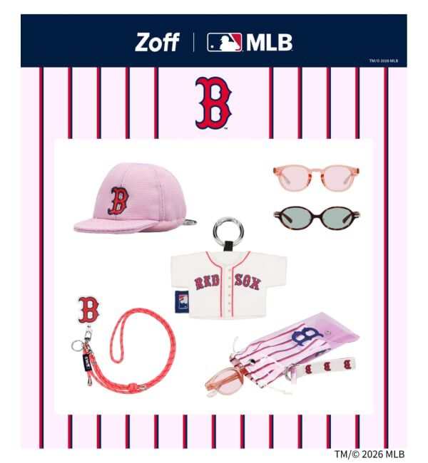  「Zoff | MLB メガネ・サングラス拭き | クリーナー キーホルダー チャーム マスコット スマホ拭き」|サングラス|