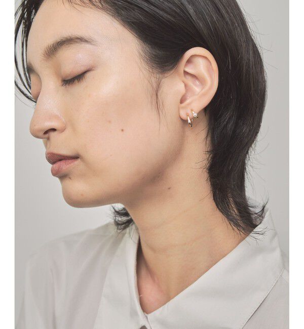Jouete「ダブルピアス ジルコニア&times;パール」|ピアス|
