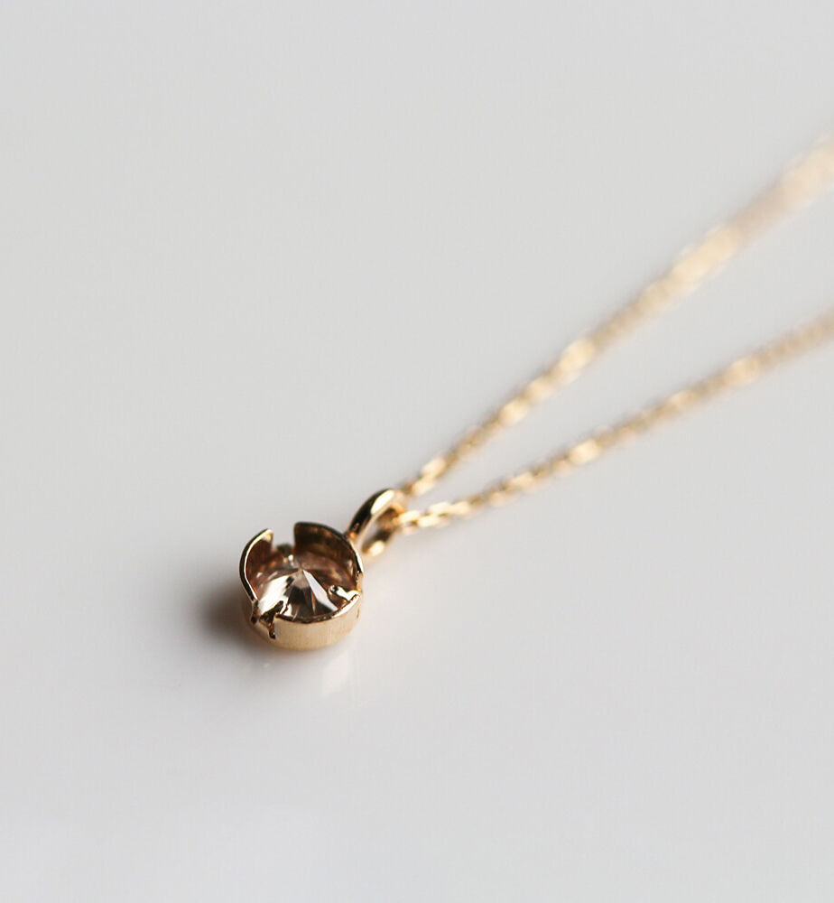  「一石 シャンパンダイヤモンド 0.1ct ネックレス | K10YG」|ネックレス|