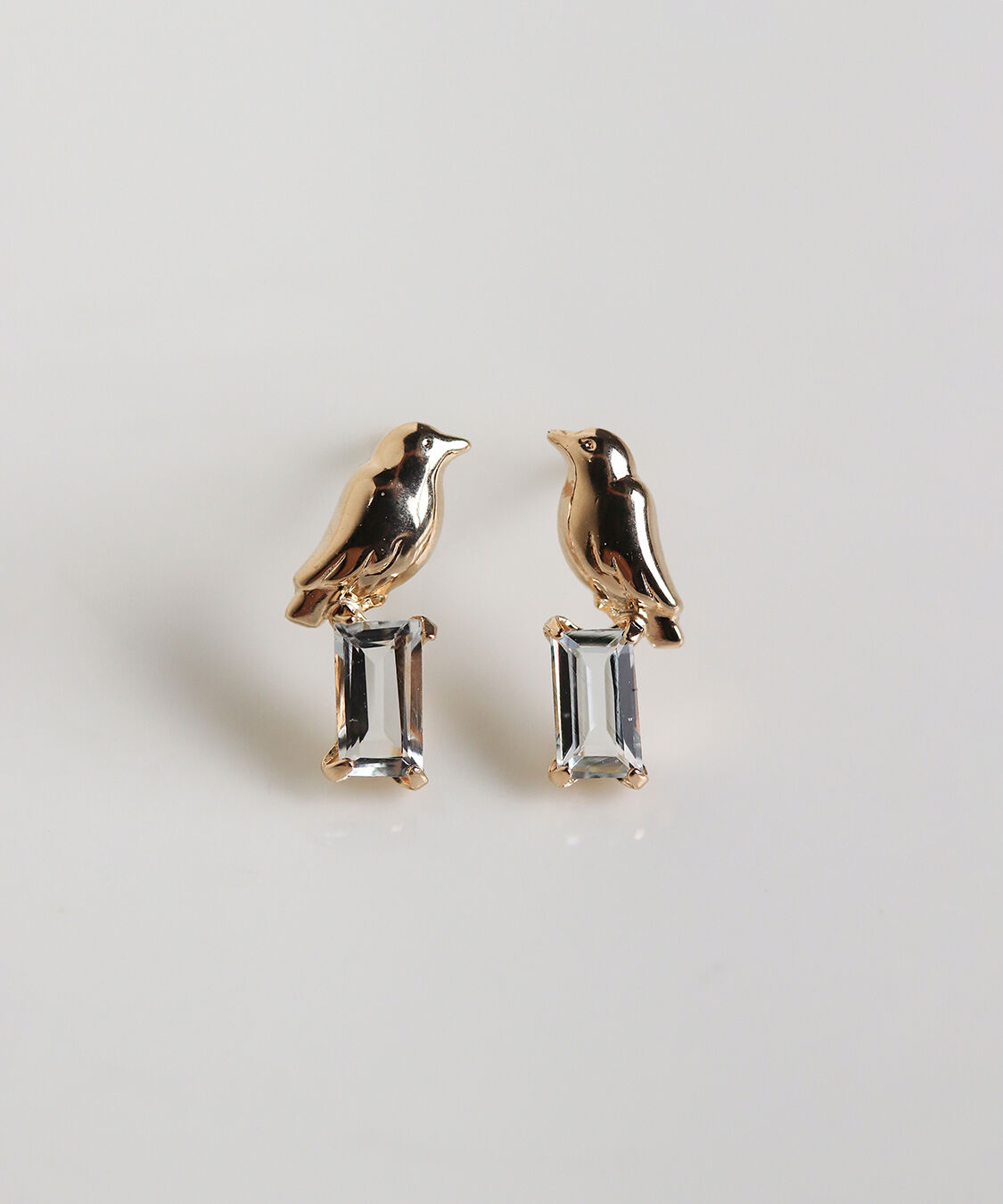  「カラーストーン リトルバード ピアス | K10YG」|ピアス|