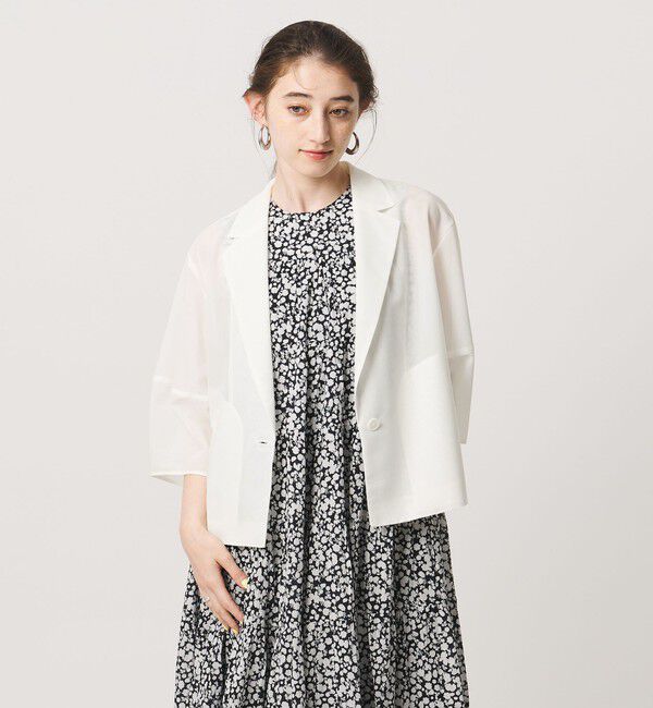 UNITED ARROWS「シアー ショート ジャケット ‐ウォッシャブル‐」|テーラードジャケット|